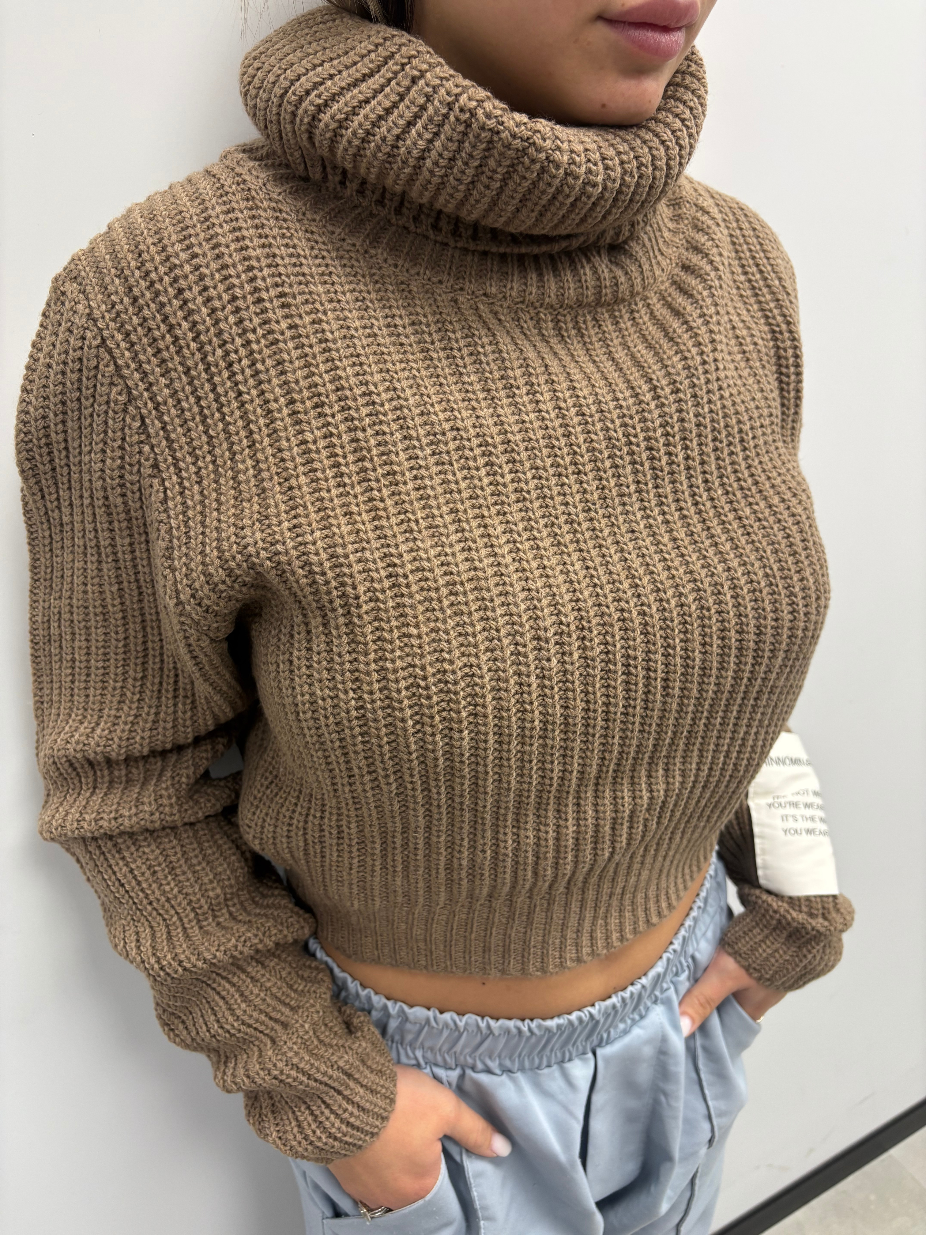 HINNOMINATE MAGLIONE COLLO ALTO COSTA PERLATA