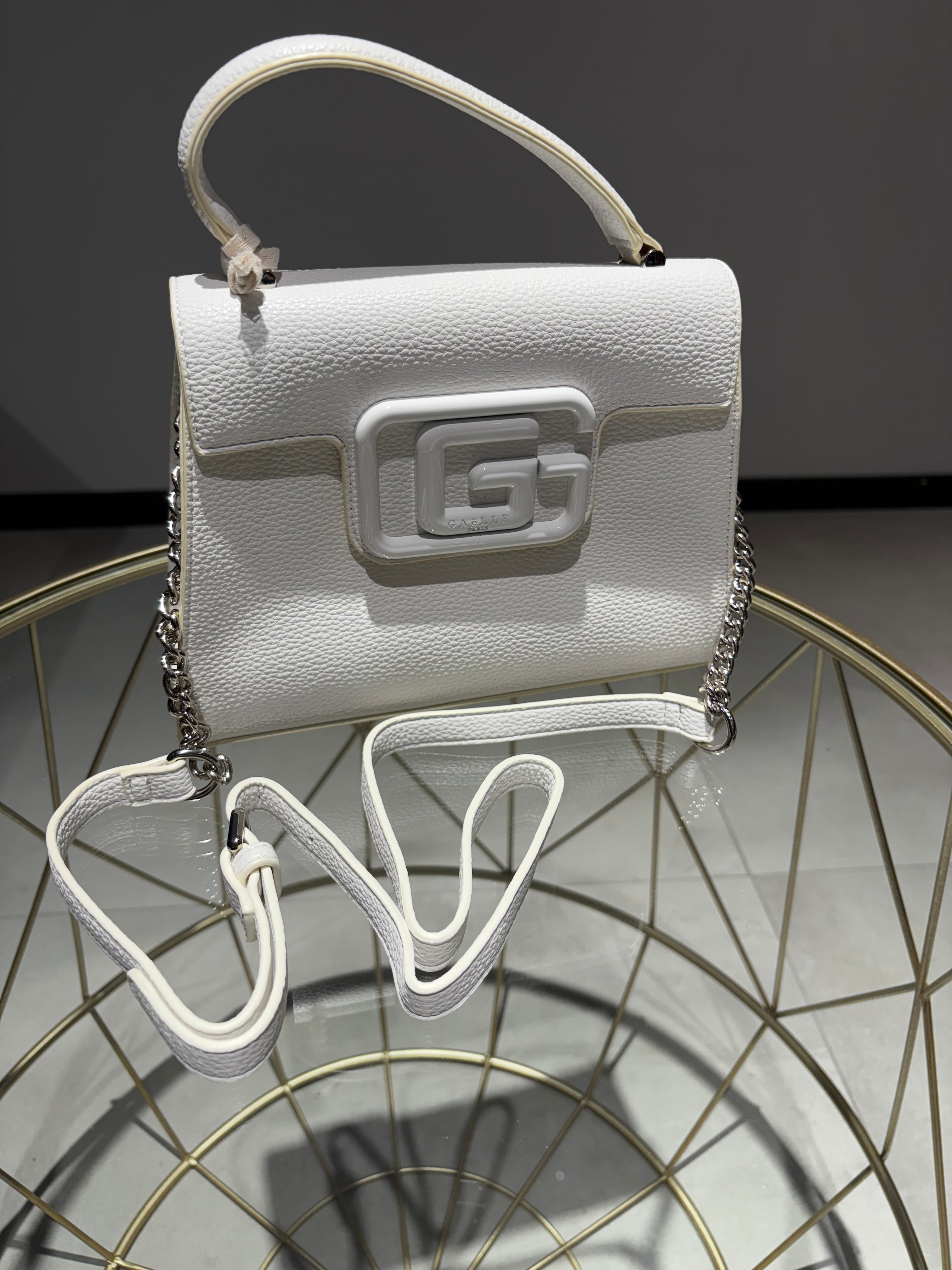 GAELLE BORSA CONB MANICO E TRACOLLA BIANCA