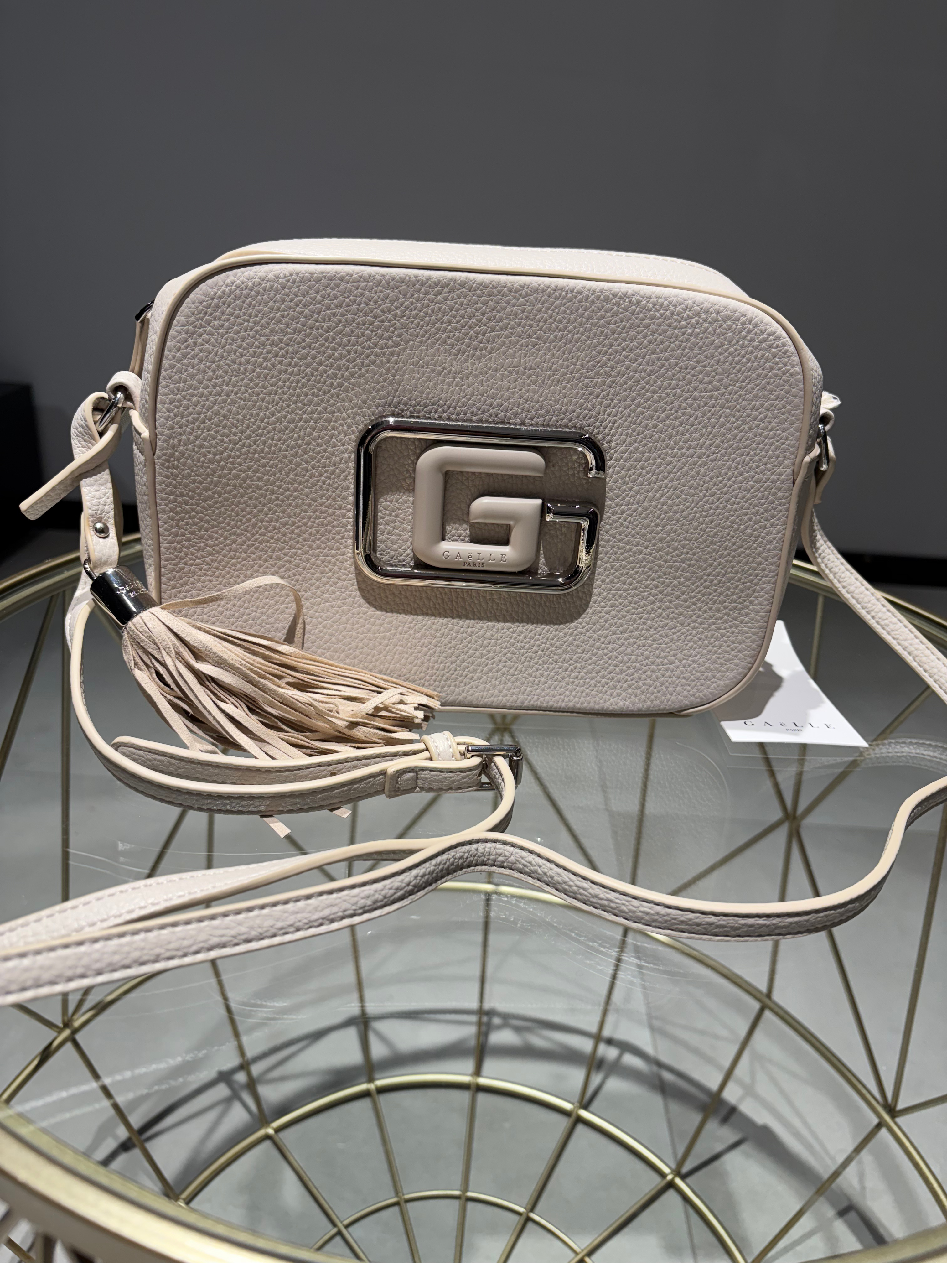 GAELLE CAMERA BAG BIANCA BOTTALATA DOUBLE G ARTENTO E SMALTATA