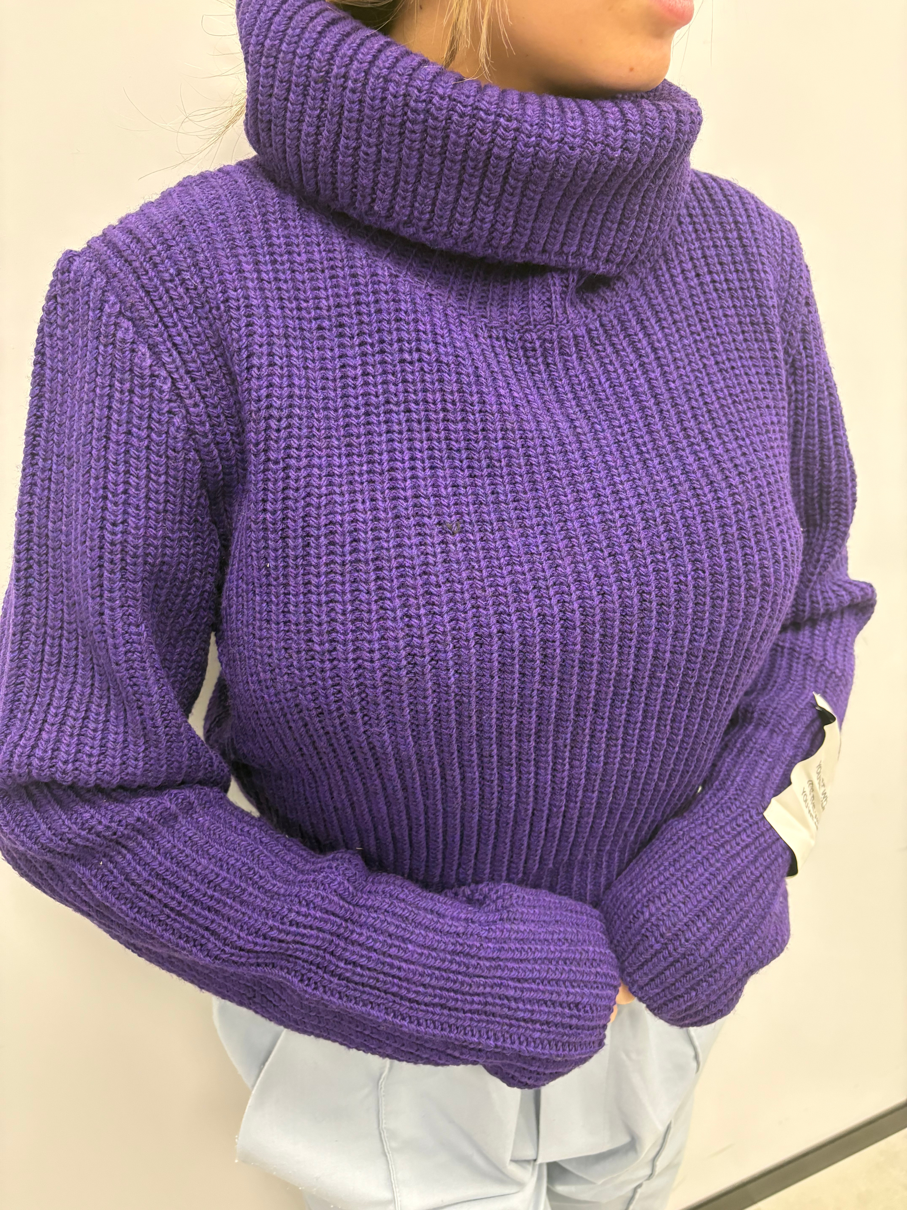 HINNOMINATE MAGLIONE COLLO ALTO COSTA PERLATA