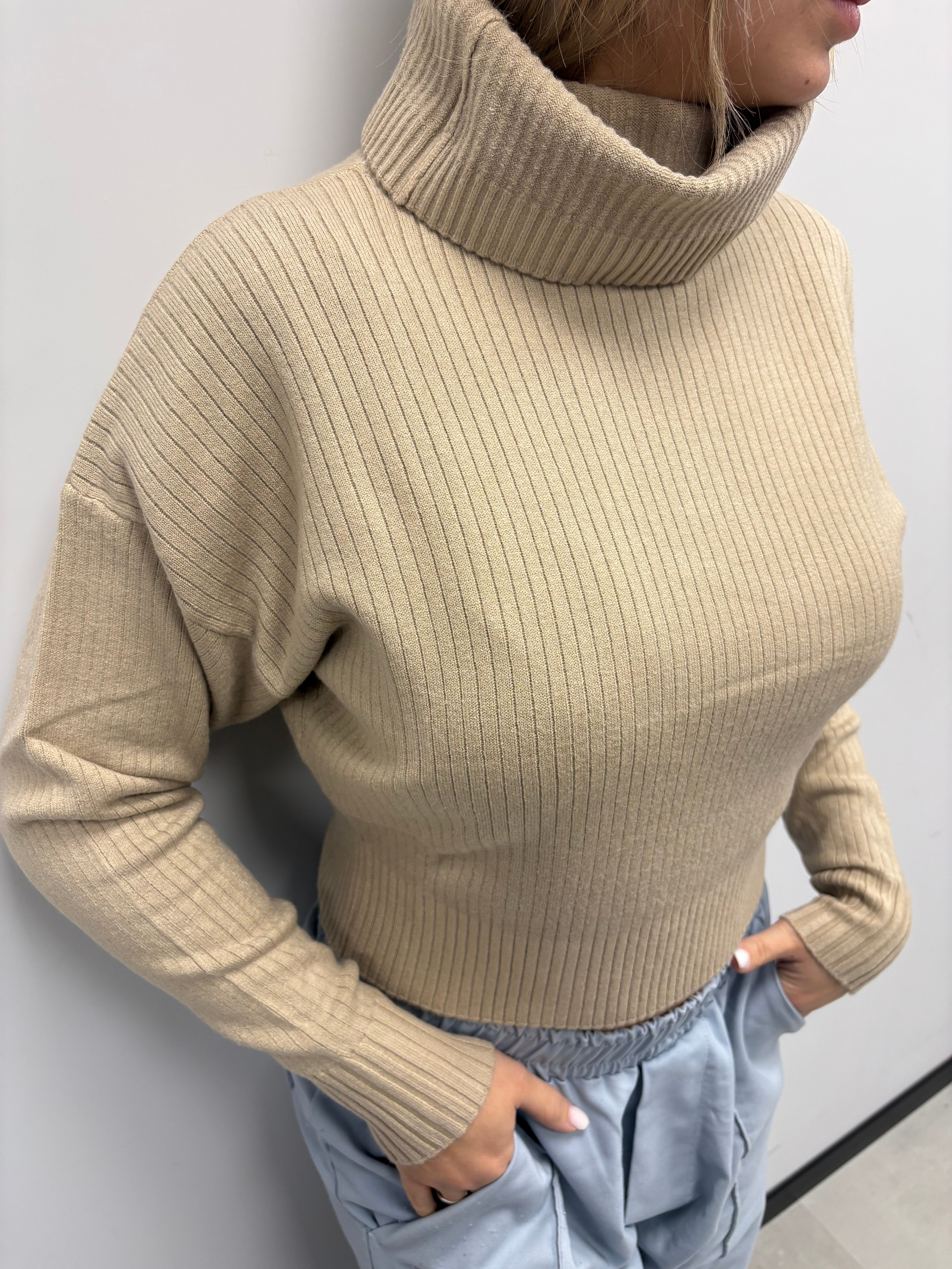 HINNOMINATE MAGLIONE COLLO ALTO A COSTINE