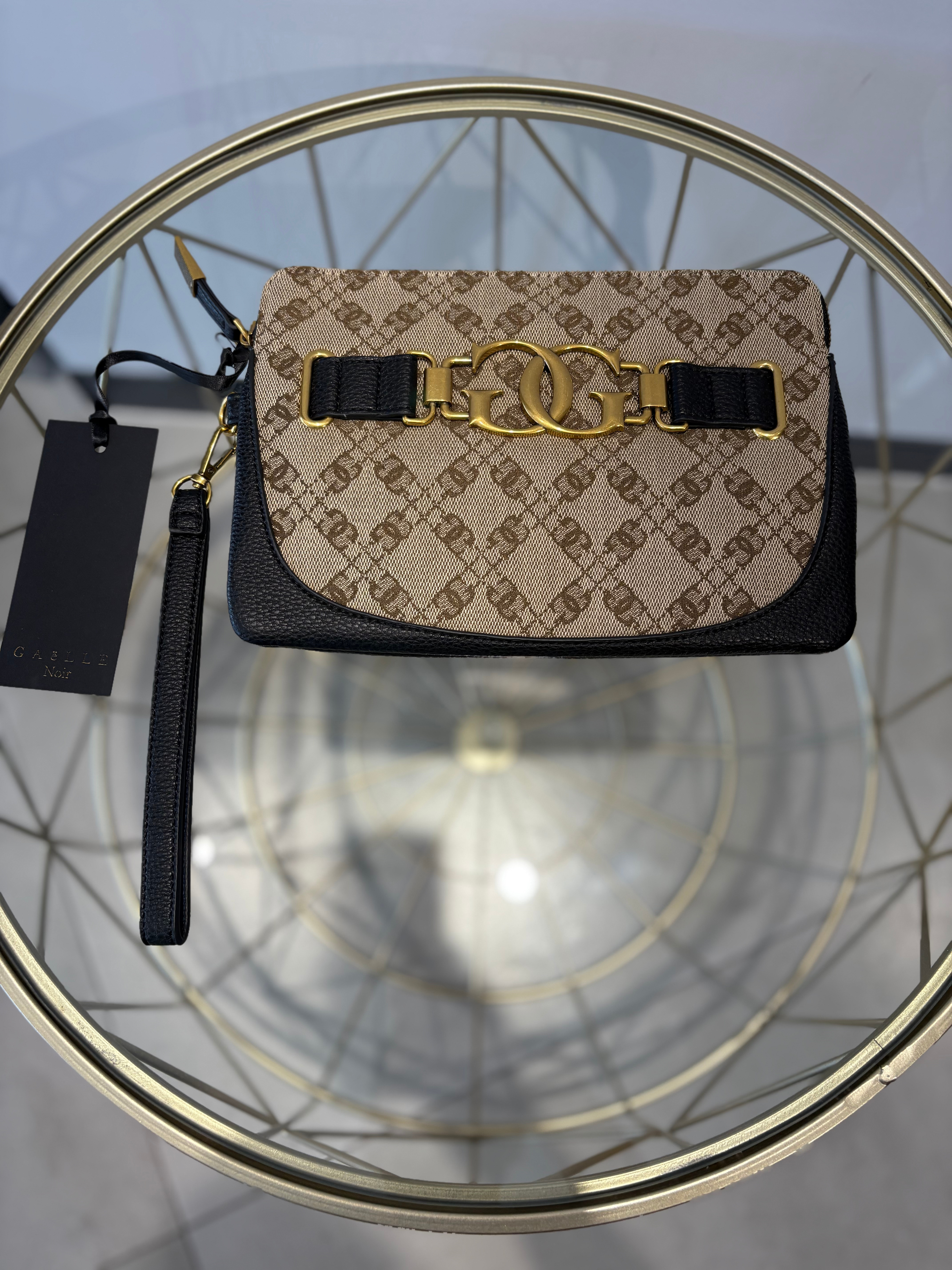 GAELLE POCHETTE QUADRANTE CANVAS JACQUARD