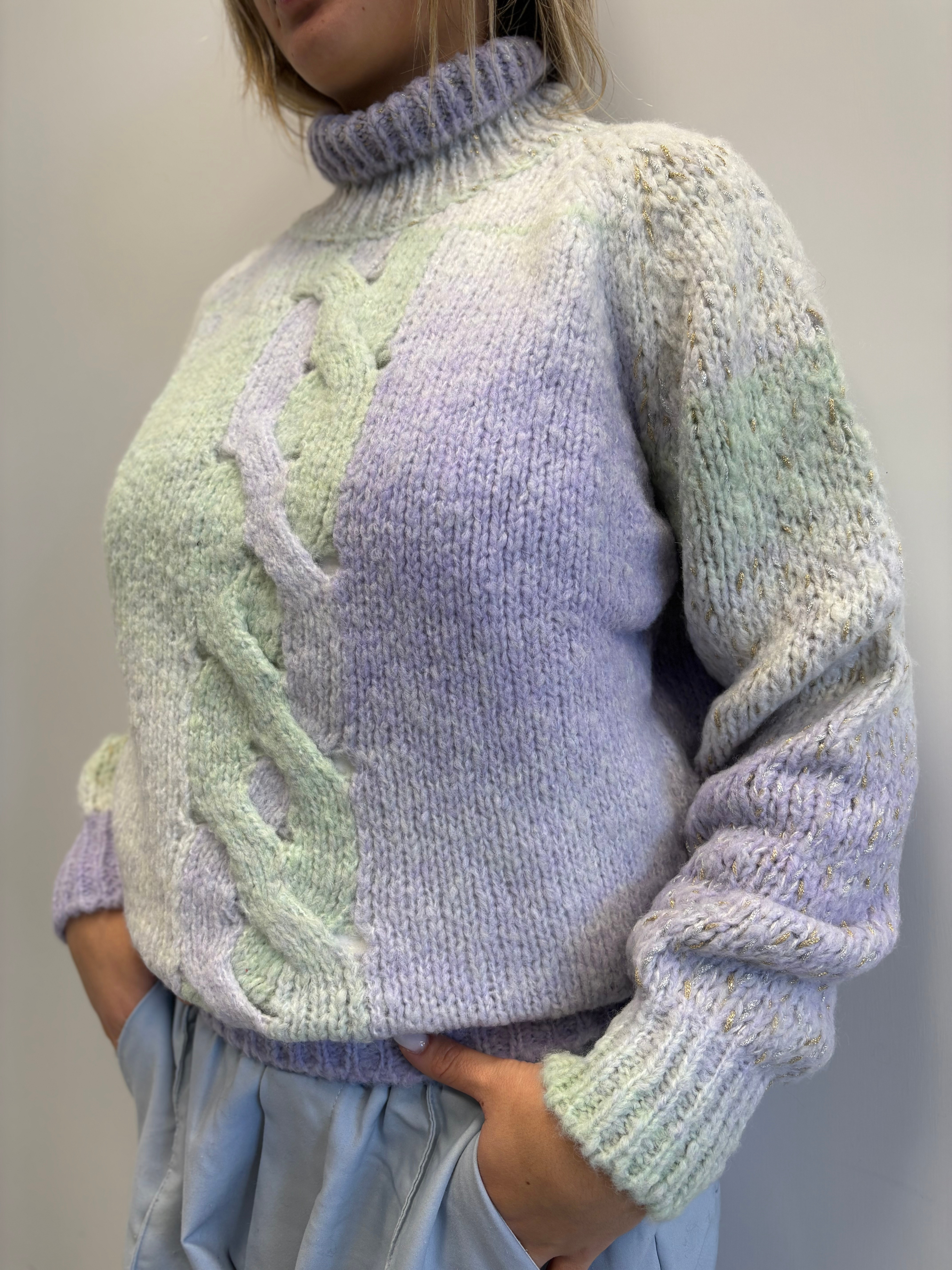 GAELLE MAGLIONE LILLA COLLO ALTO