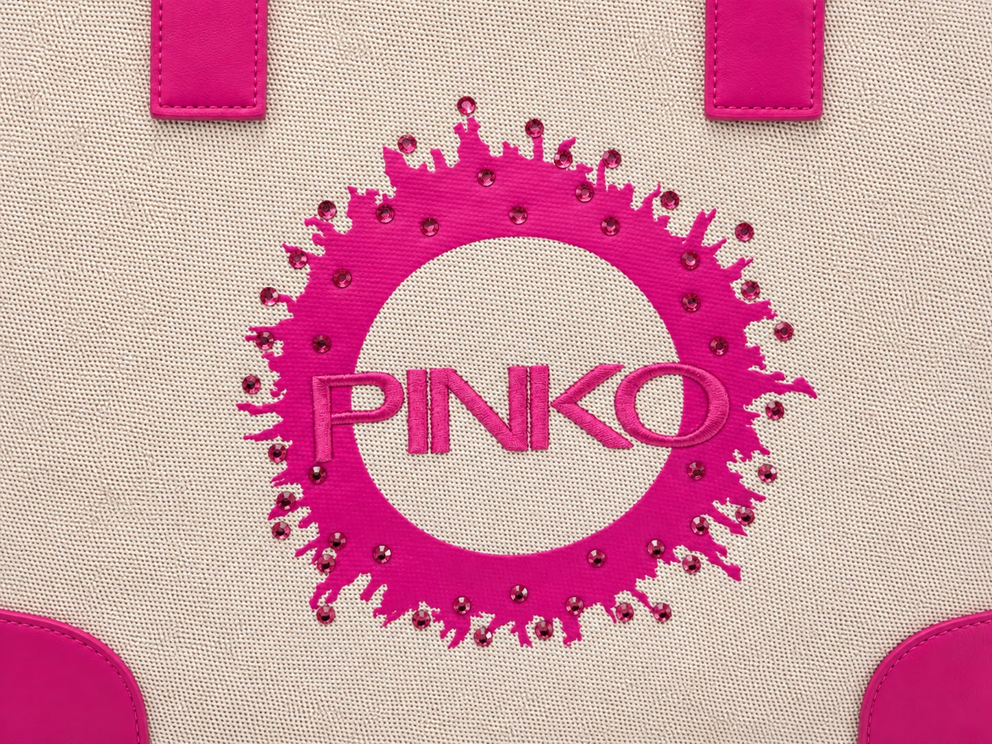 BORSA PINKO TRIGNO SHOPPER CANVAS E PELLE