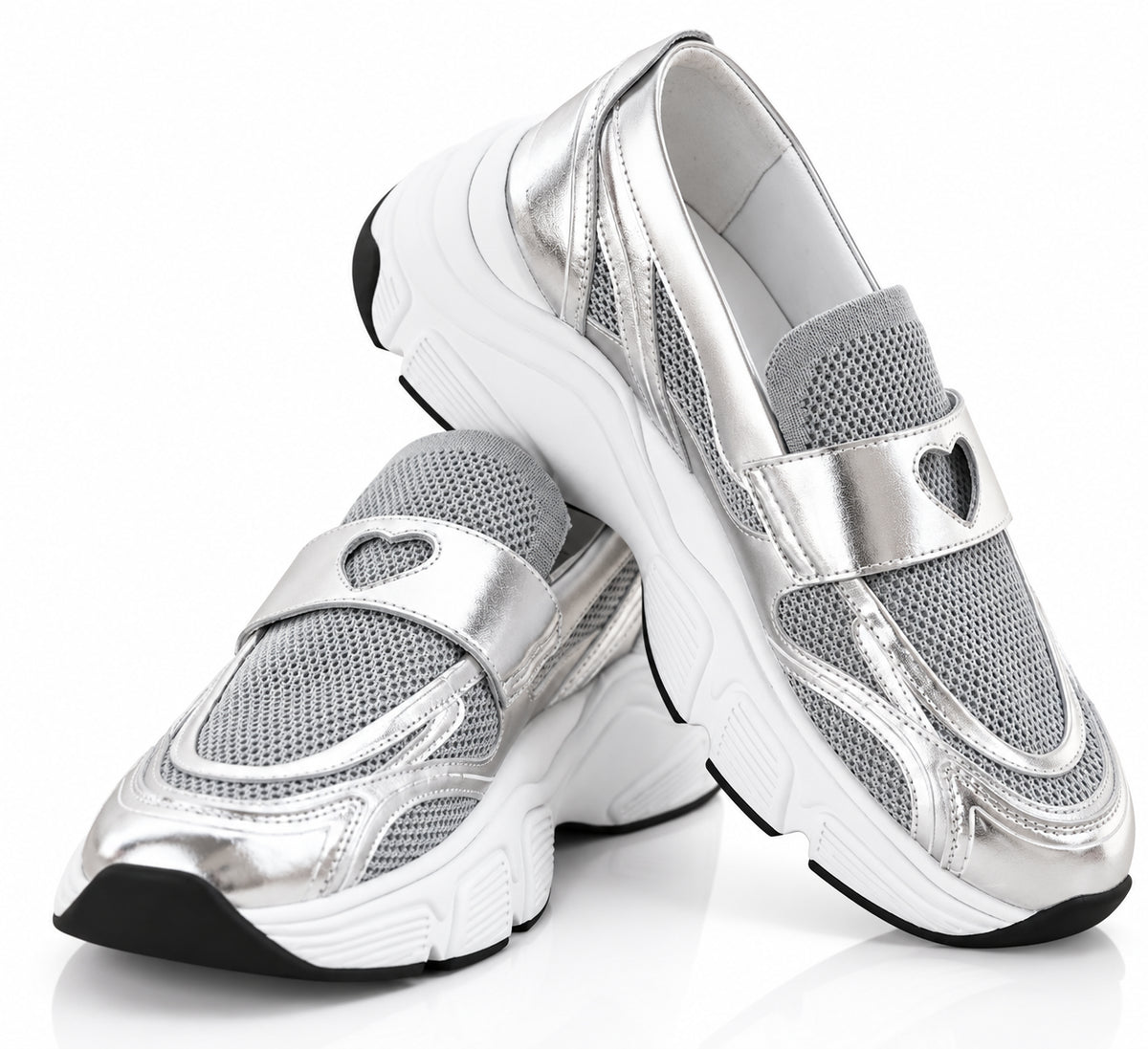 SNEAKERS LOVE MOSCHINO DONNA STARDUST60 MIX ARGENTO