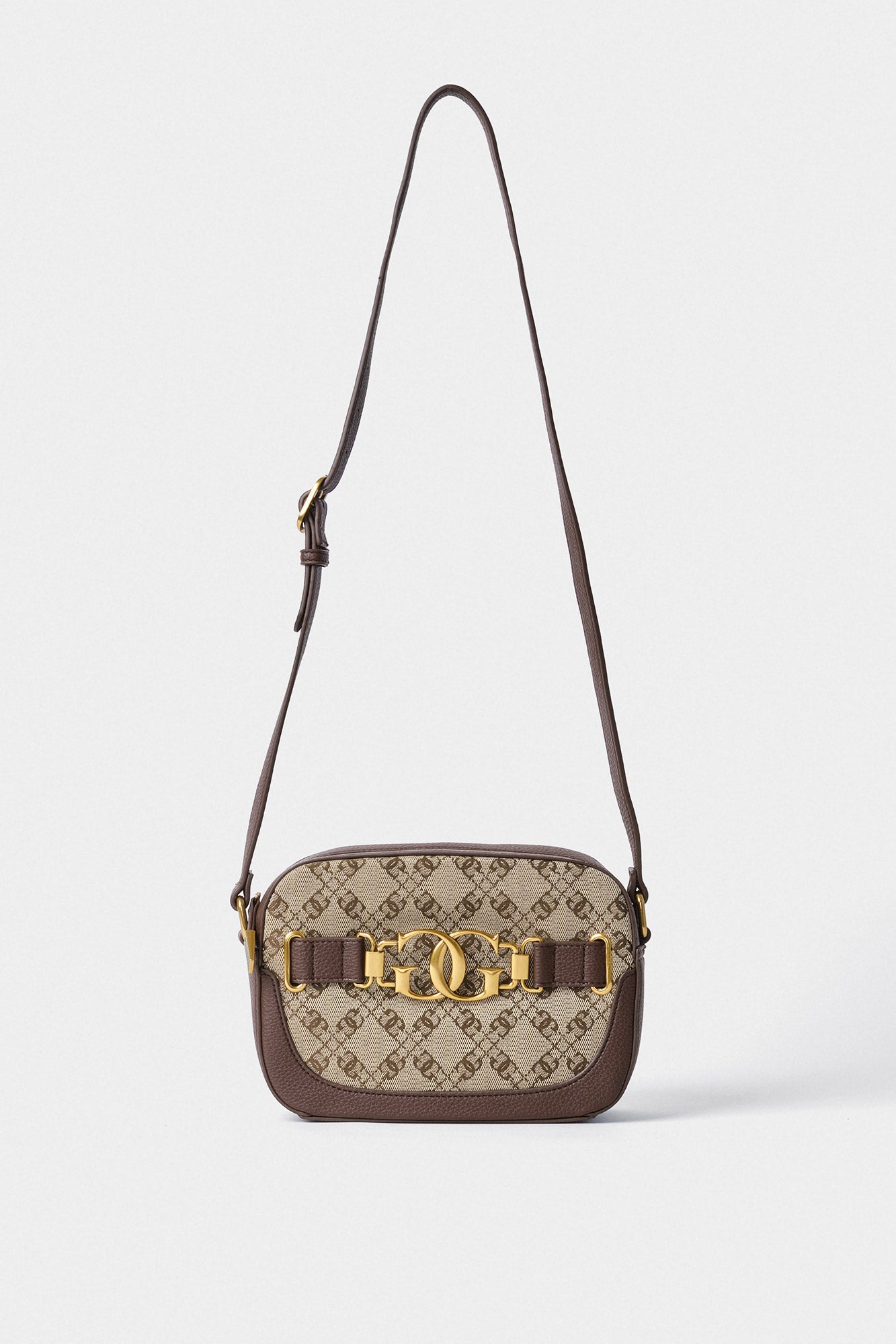 GAELLE CAMERA BAG CON TRACOLLA CANVAS CON JAQUARD