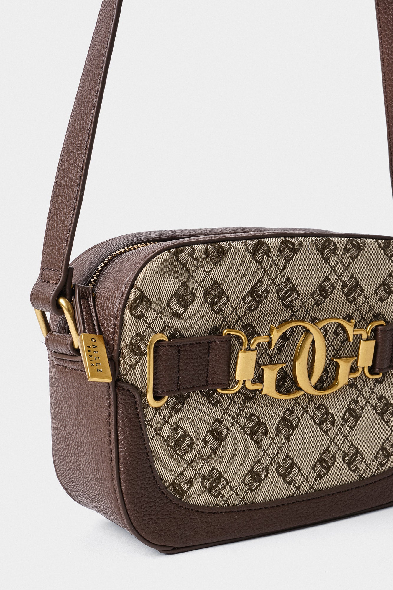 GAELLE CAMERA BAG CON TRACOLLA CANVAS CON JAQUARD