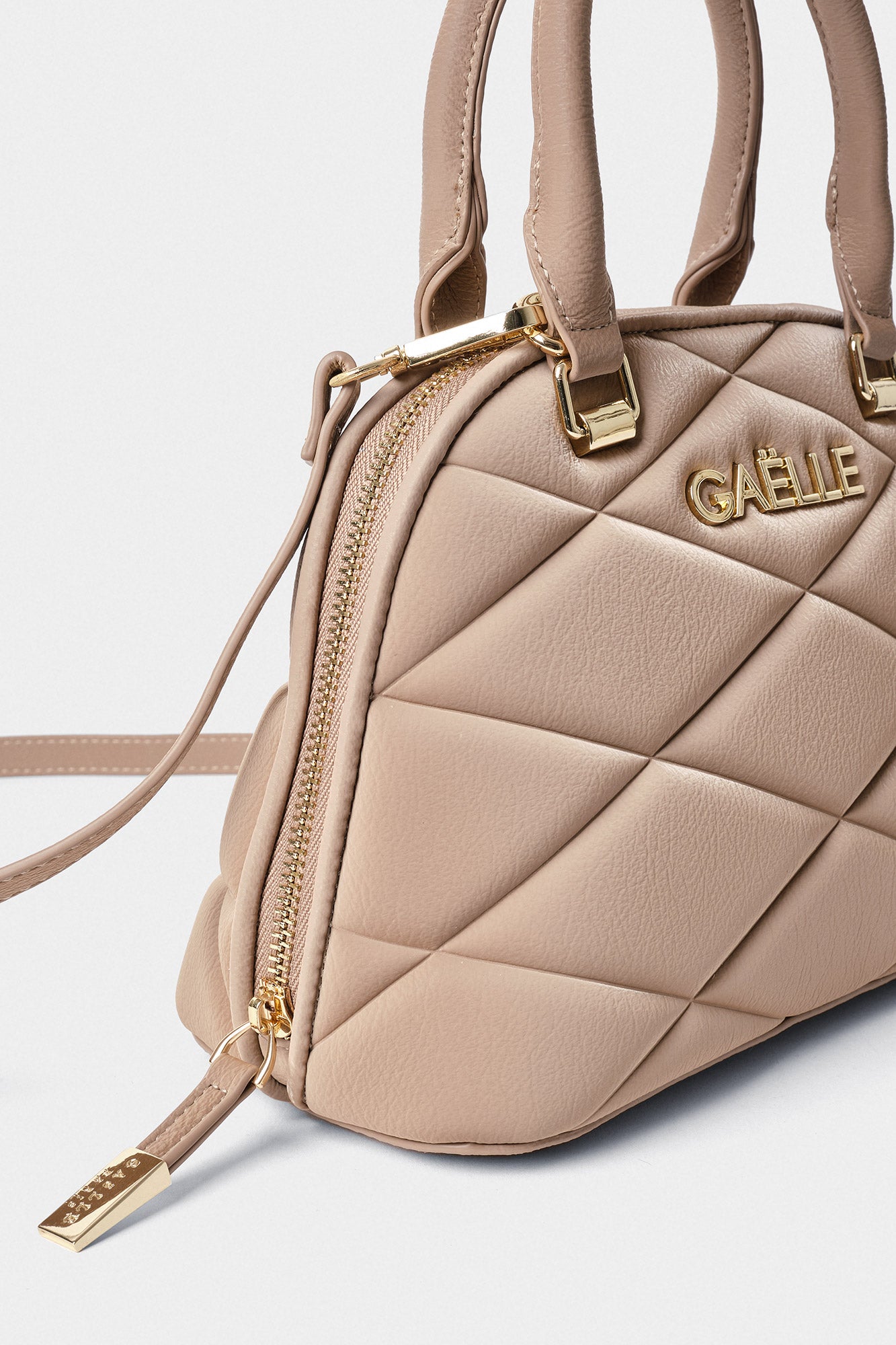 GAELLE BORSA MINI SHOULDER MATELASSE PUFFER INSERTI GOLD