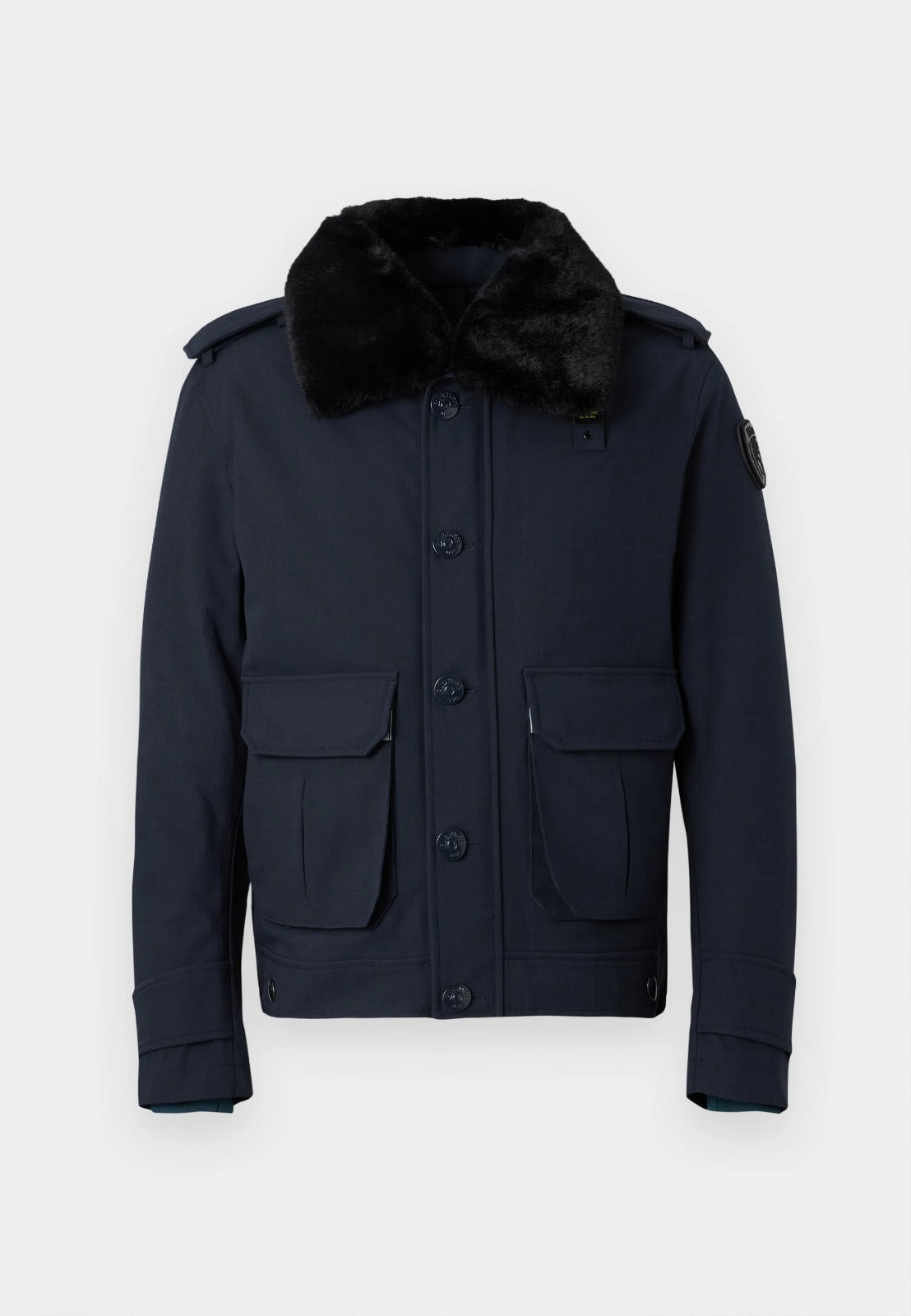 GIUBBOTTO BLAUER BLU CON COLLO IN ECOPELLICCIA REMOVIBILE