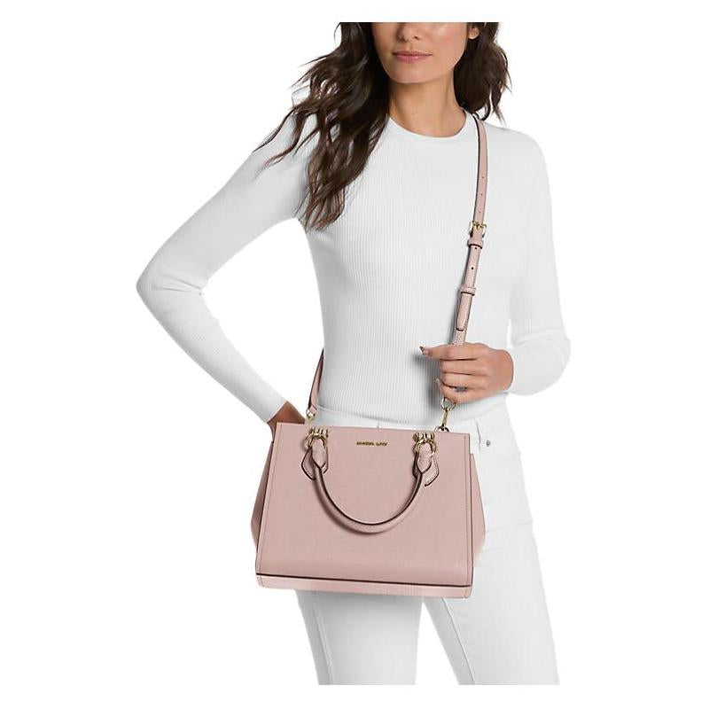 BORSA MICHAEL KORS SOFT PINK MARILYN MD SATCHEL LEATHER