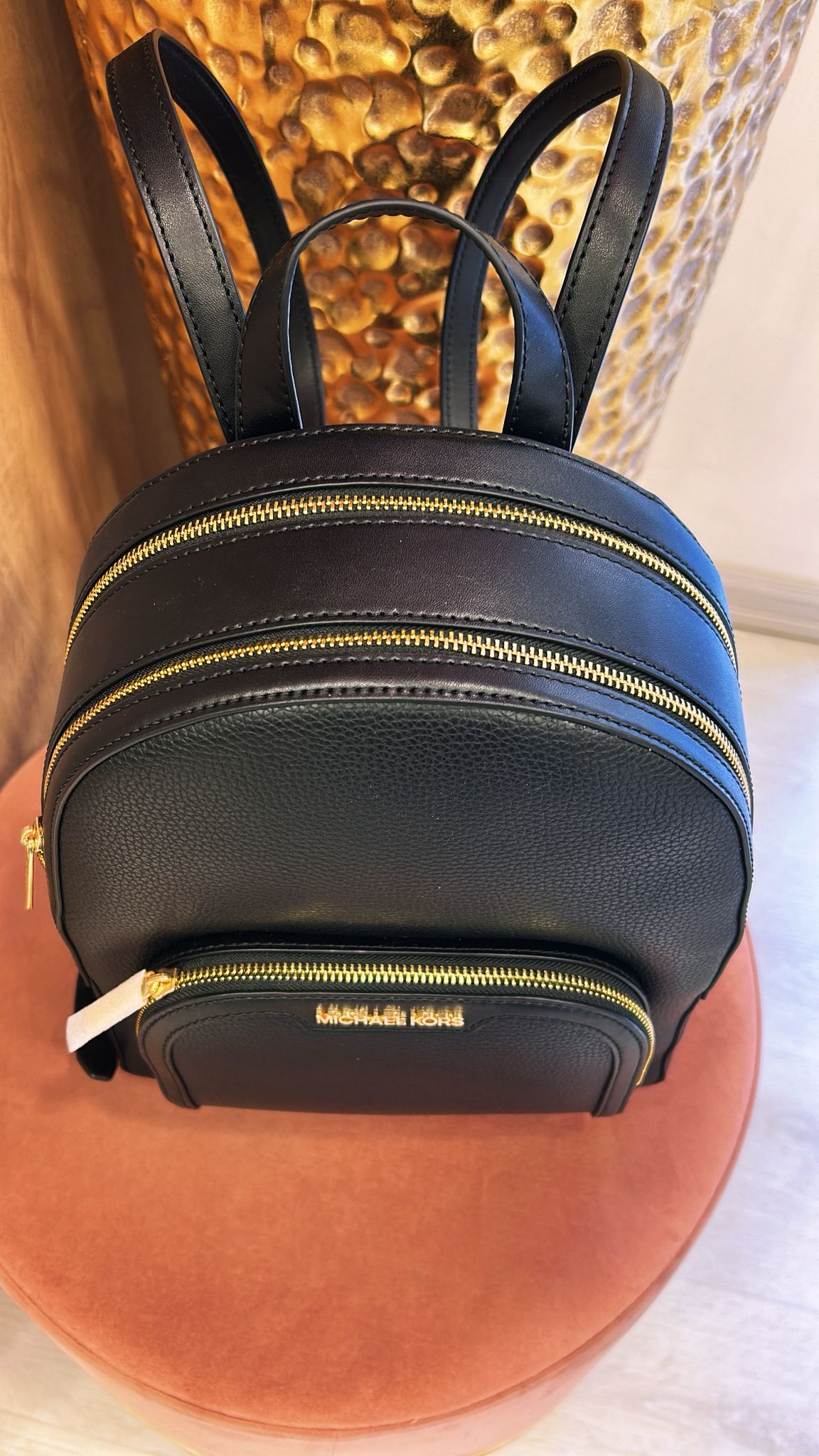 Zainetto Michael Kors piccolo con doppia zip oro