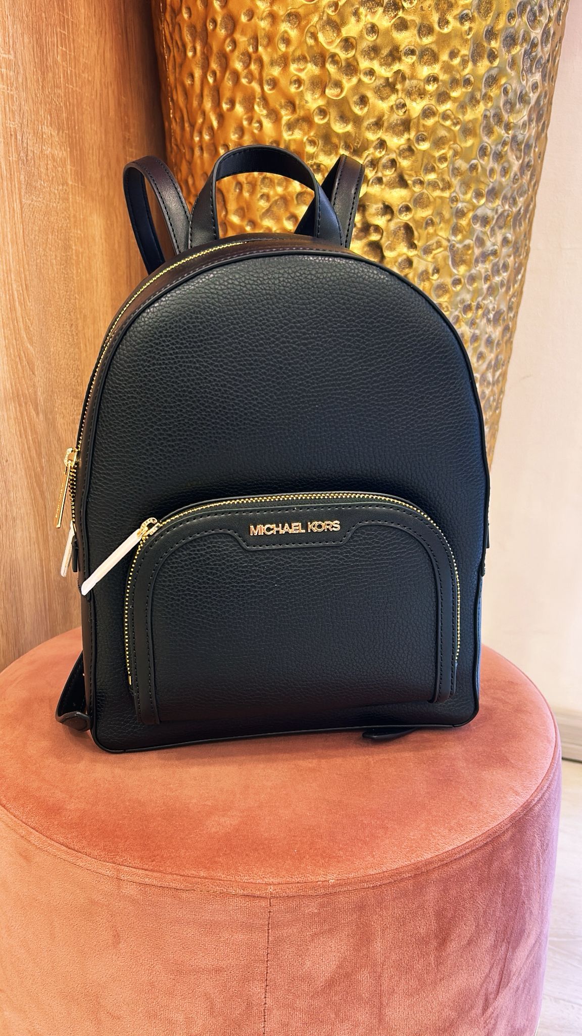 Zainetto Michael Kors piccolo con doppia zip oro