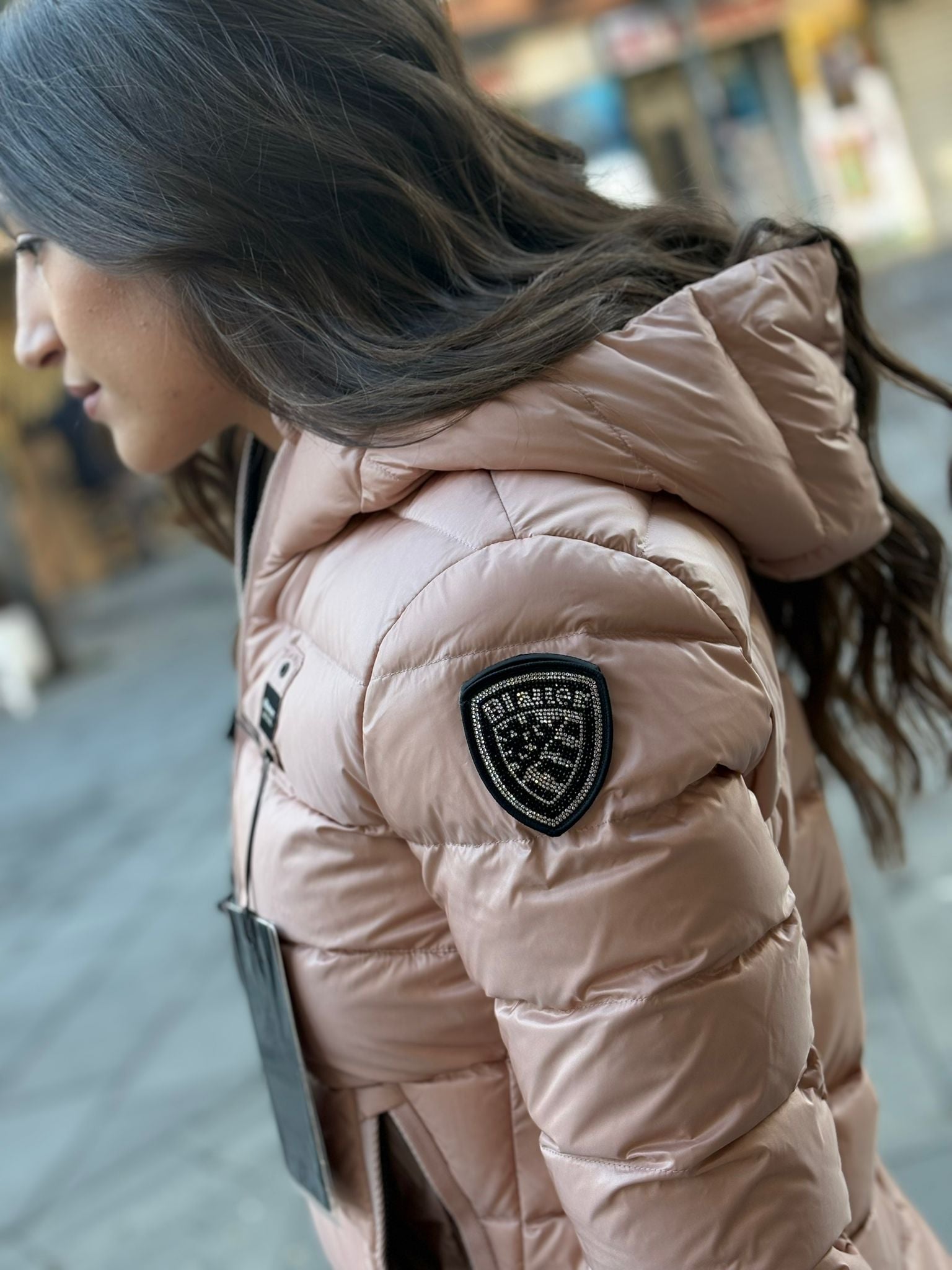 Piumino Blauer Corto con logo sulla spalla