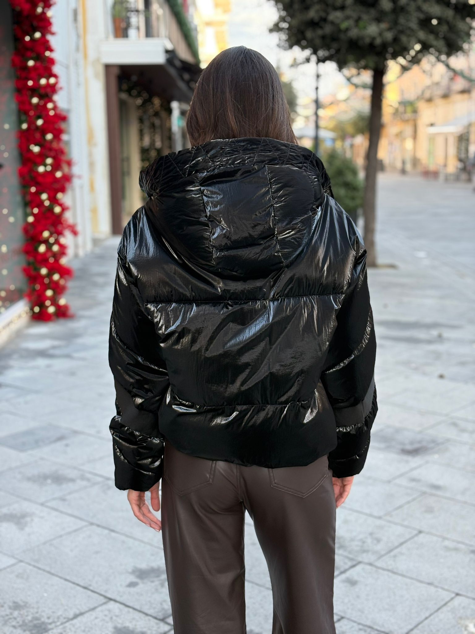 Piumino Romeo Gigli Nero con Cappuccio