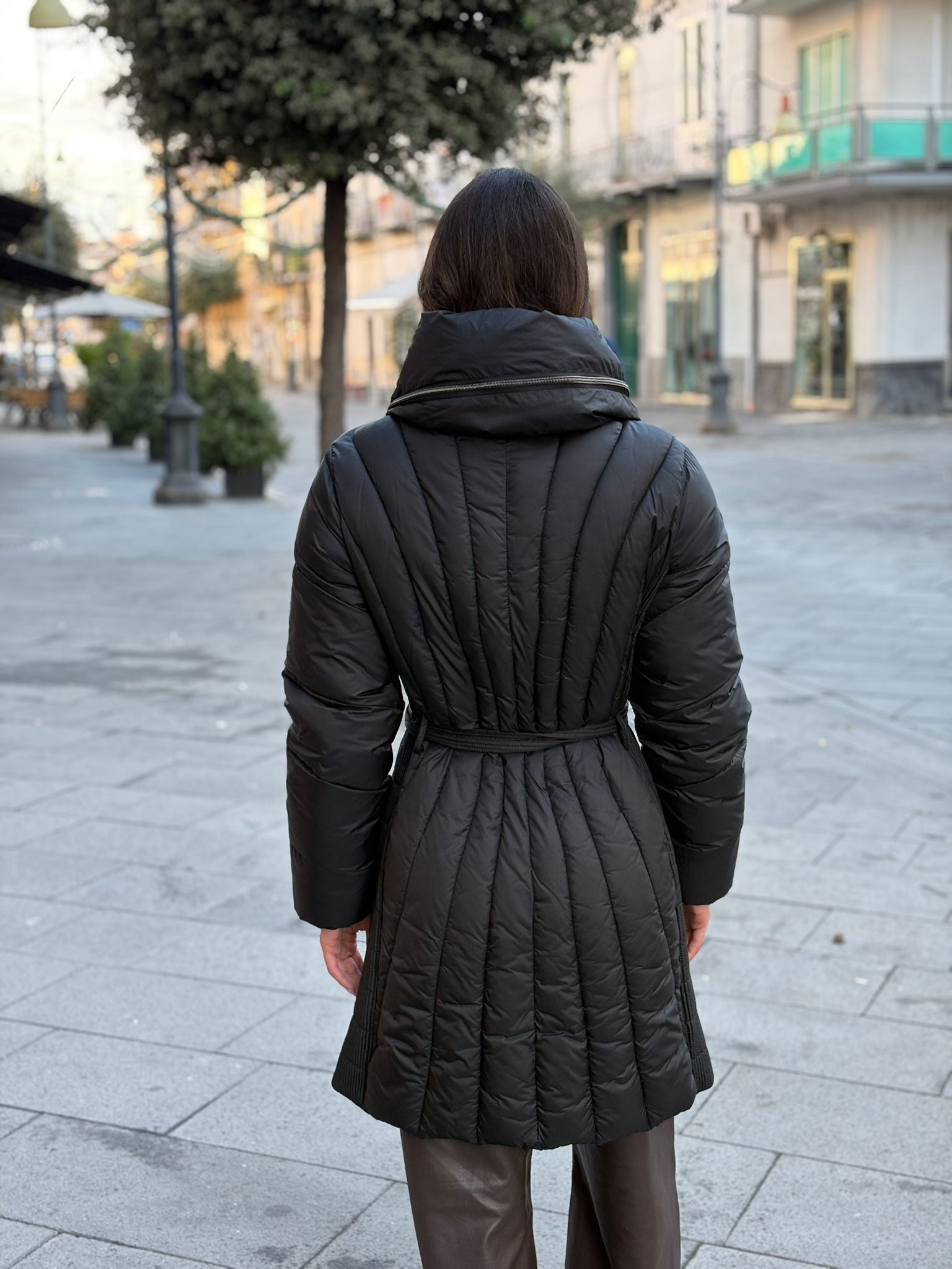 Piumino Romeo Gigli Lungo Donna con Cintura