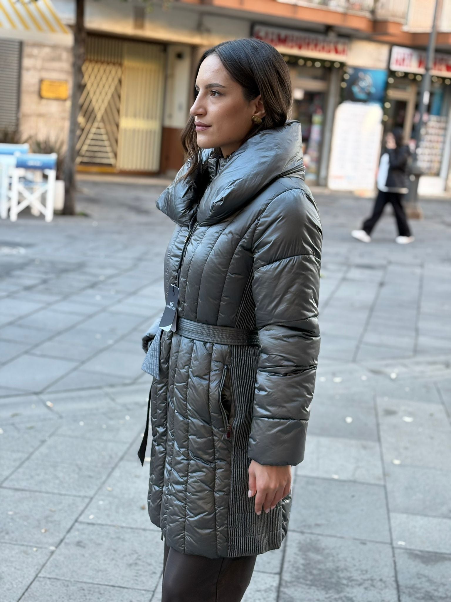 Piumino Romeo Gigli Lungo Donna con Cintura