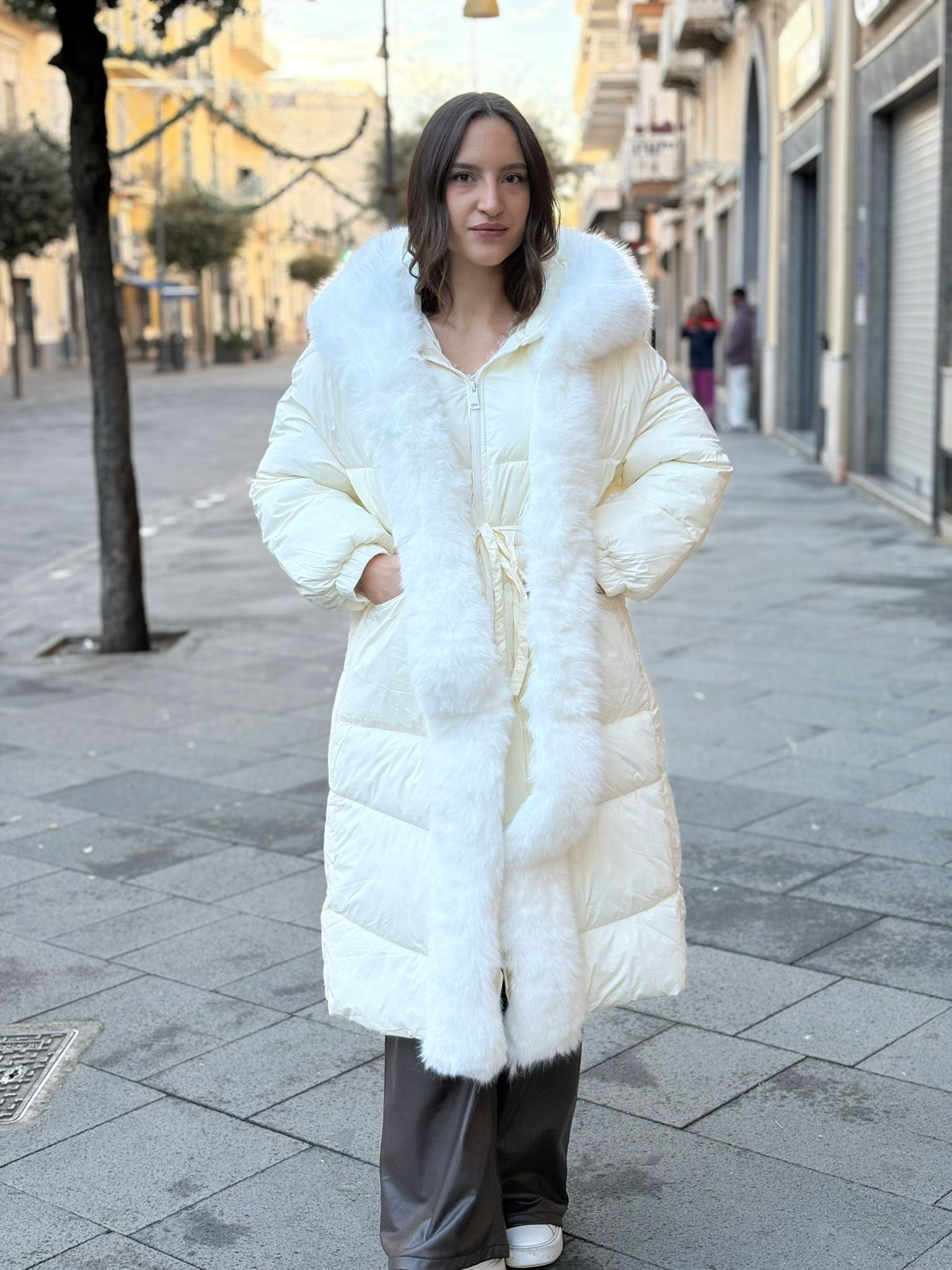 Piumino Flammode lungo con pelliccia