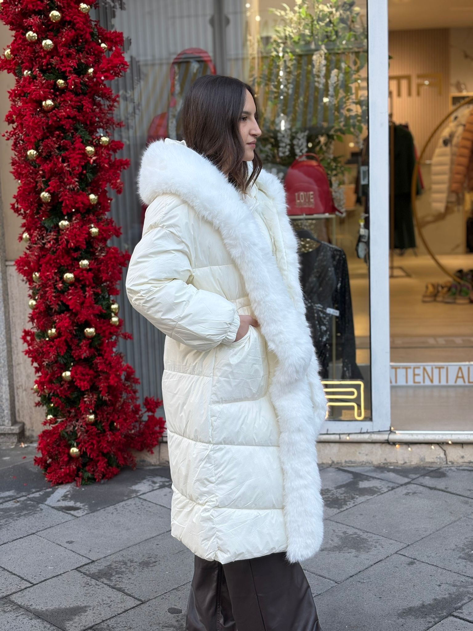 Piumino Flammode lungo con pelliccia