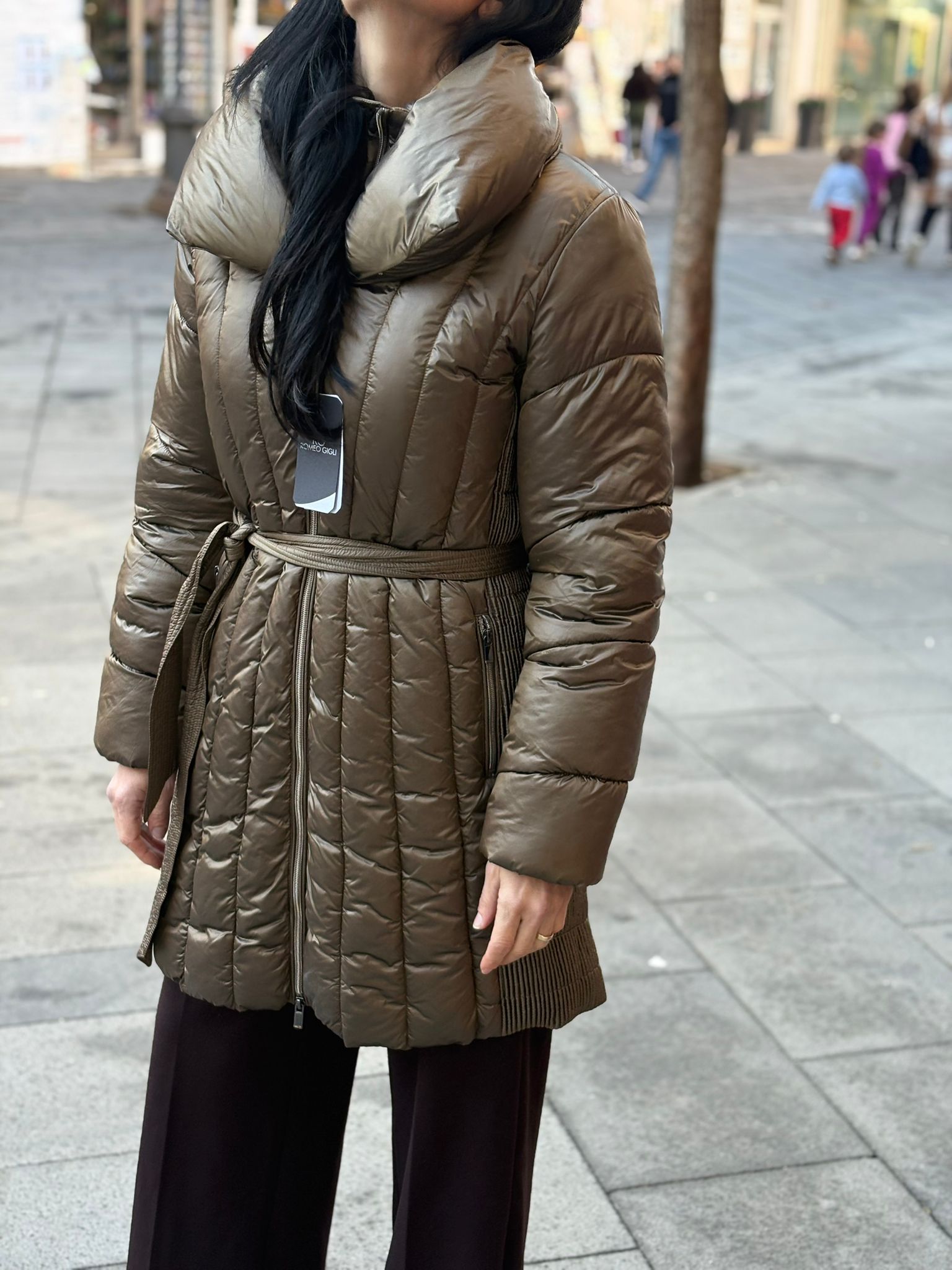 Piumino Romeo Gigli Lungo Donna con Cintura