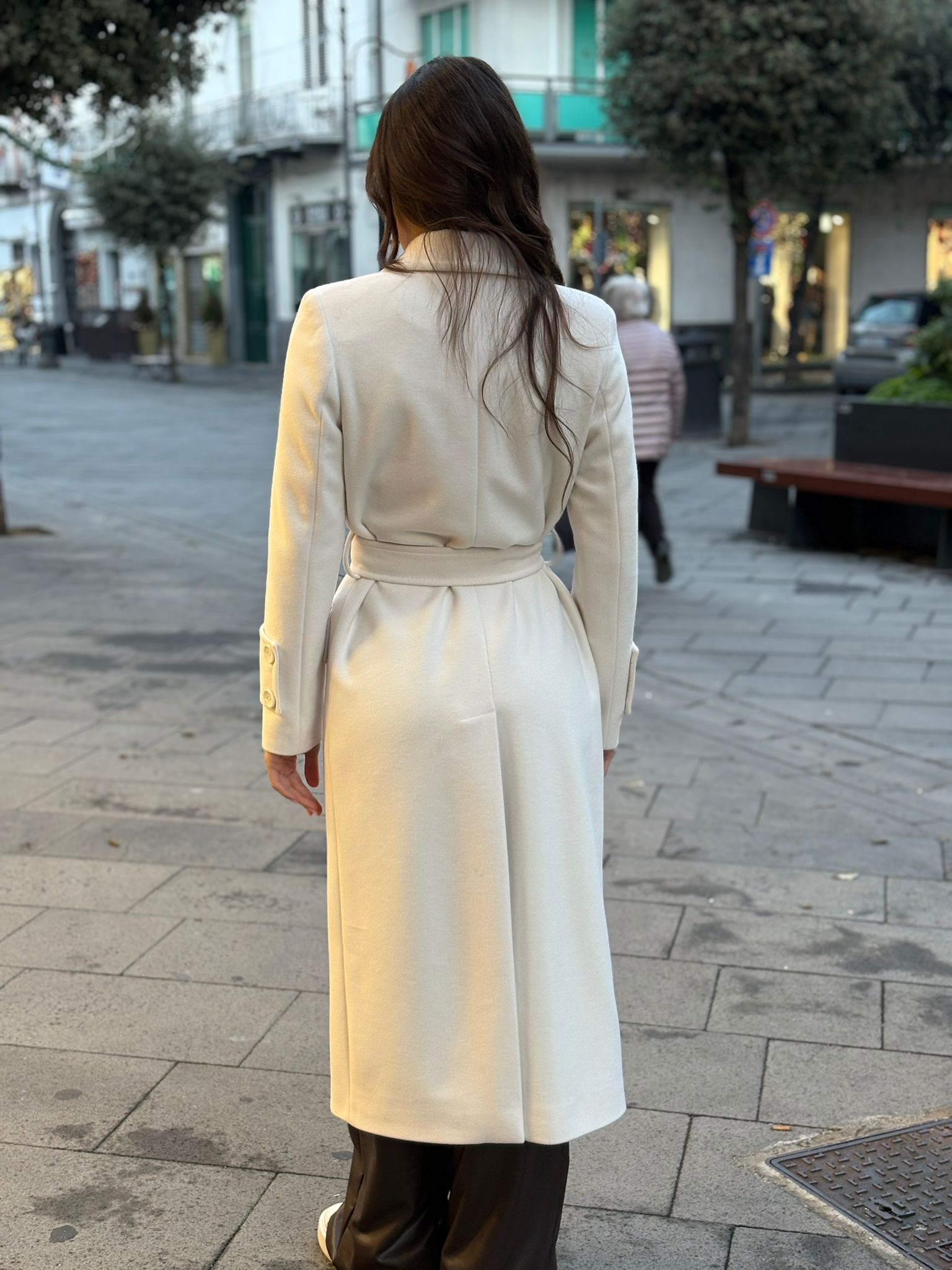 Cappotto Federica la Pietra lungo con cintura