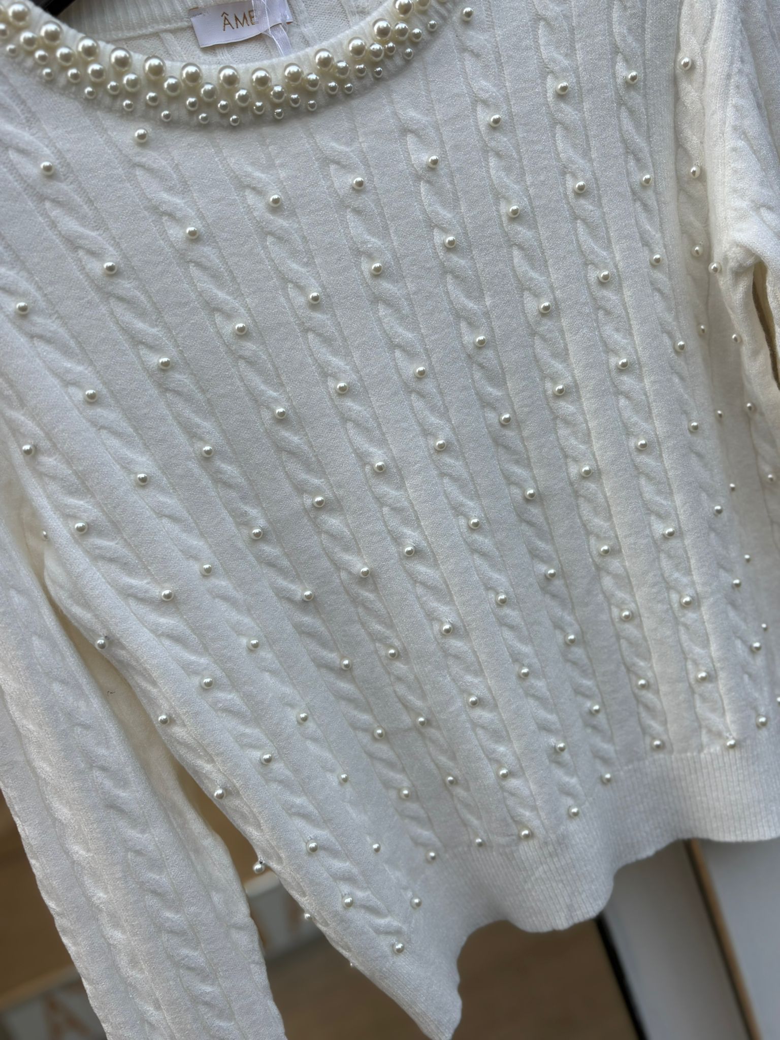 Maglioncinio Ame con collo in perle