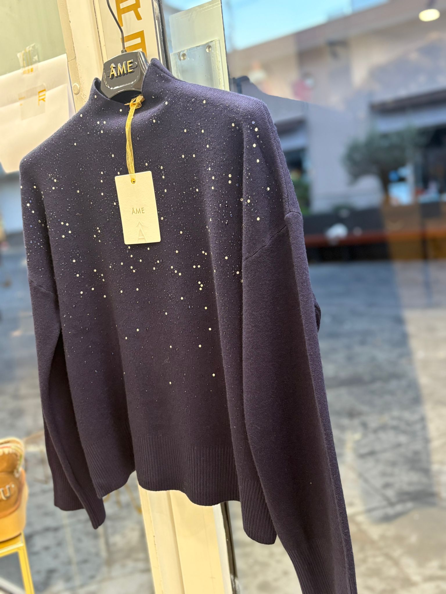 Maglia Ame collo alto con brillantini
