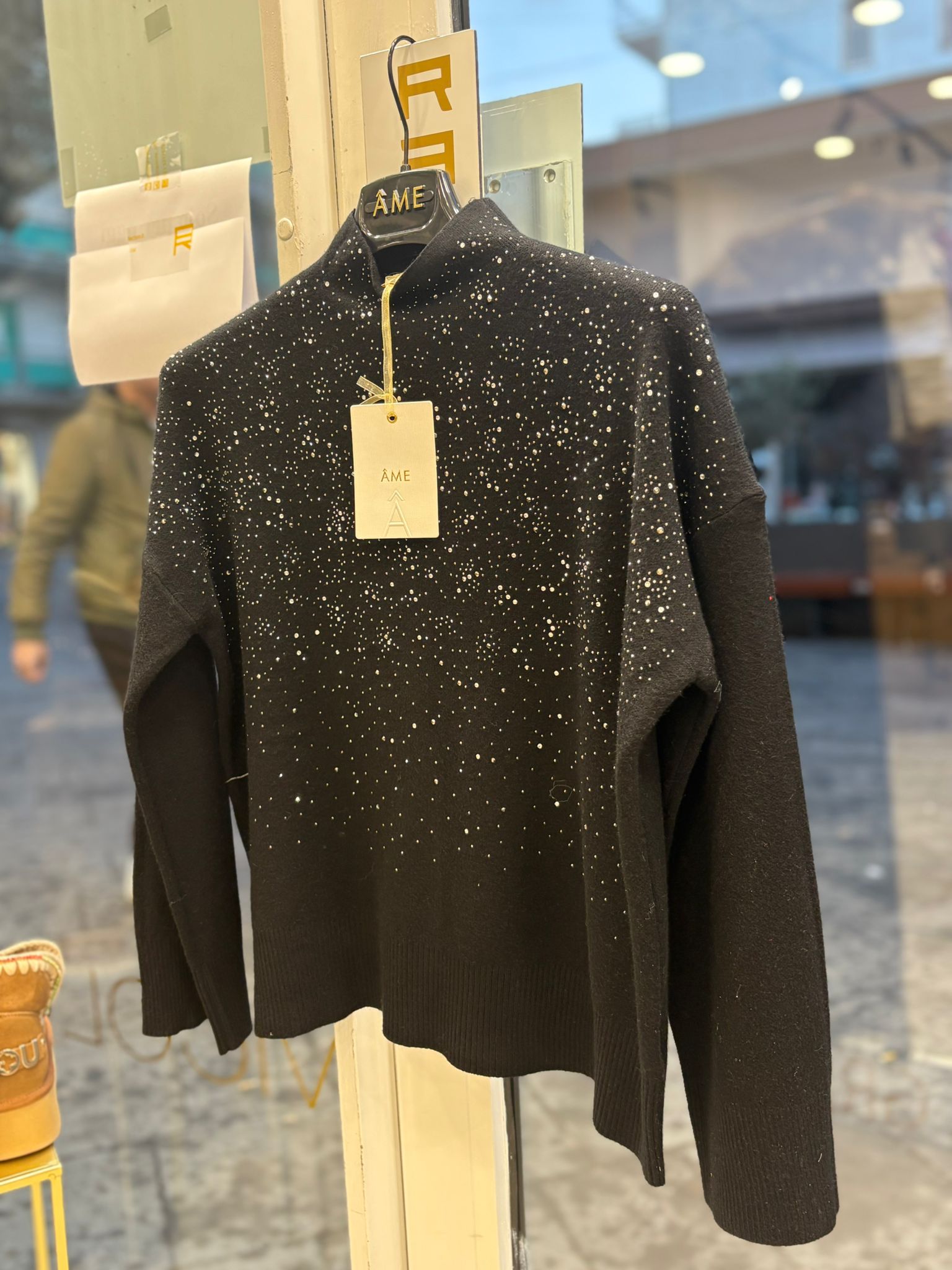 Maglia Ame collo alto con brillantini