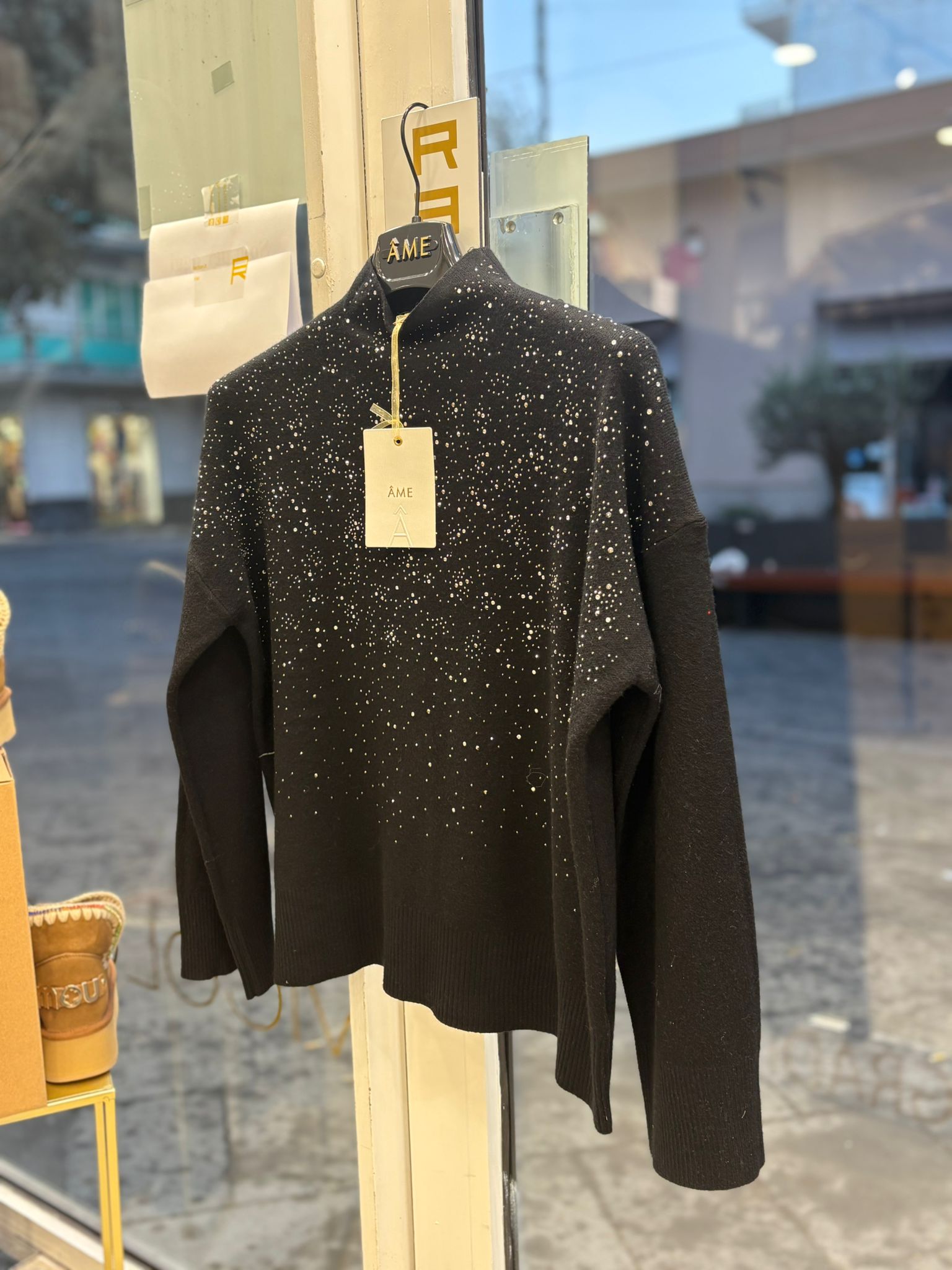 Maglia Ame collo alto con brillantini
