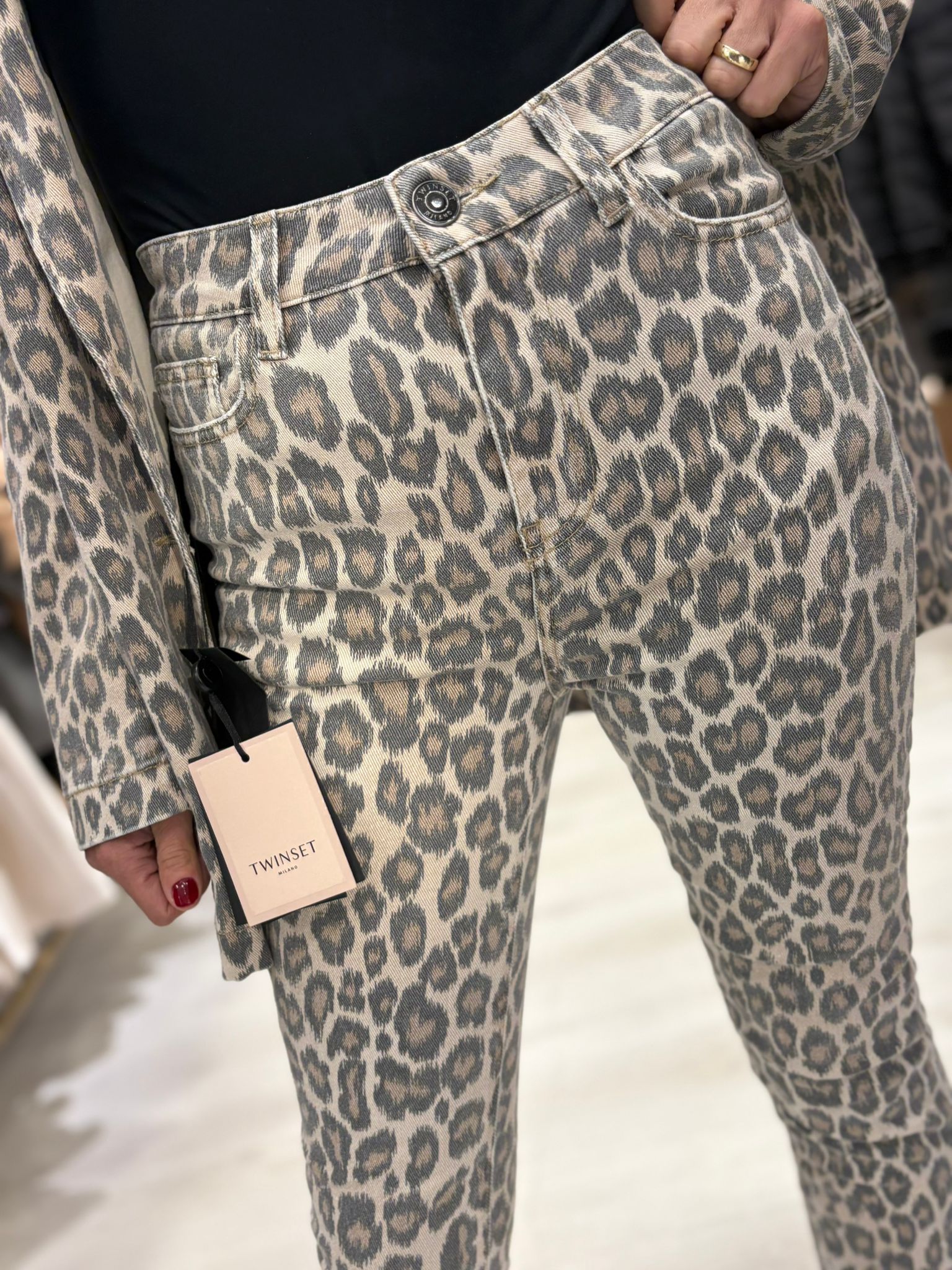 Pantalone Twinset stretto fantasia