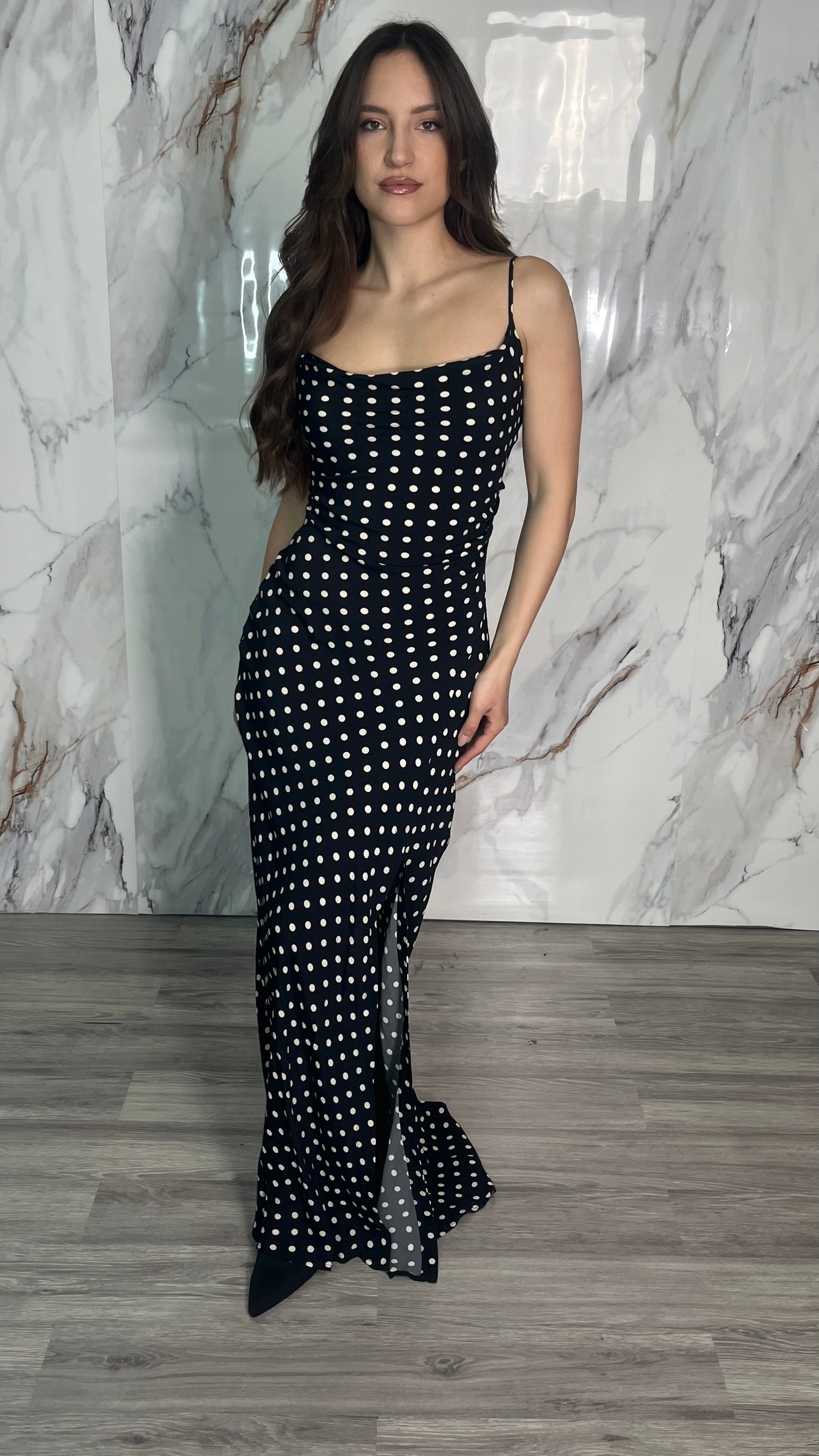 MAR DE MARGARITAS Maxi Dress Pois