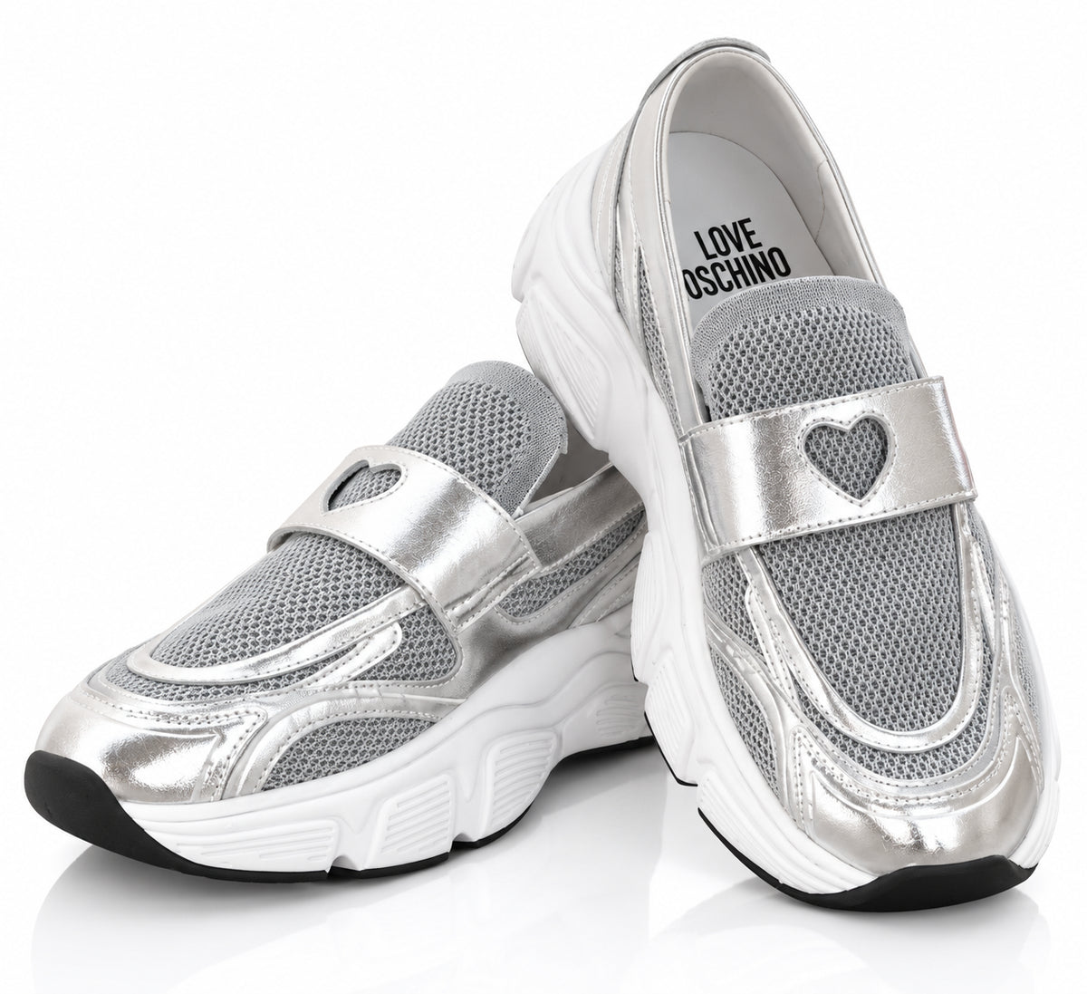 SNEAKERS LOVE MOSCHINO DONNA STARDUST60 MIX ARGENTO