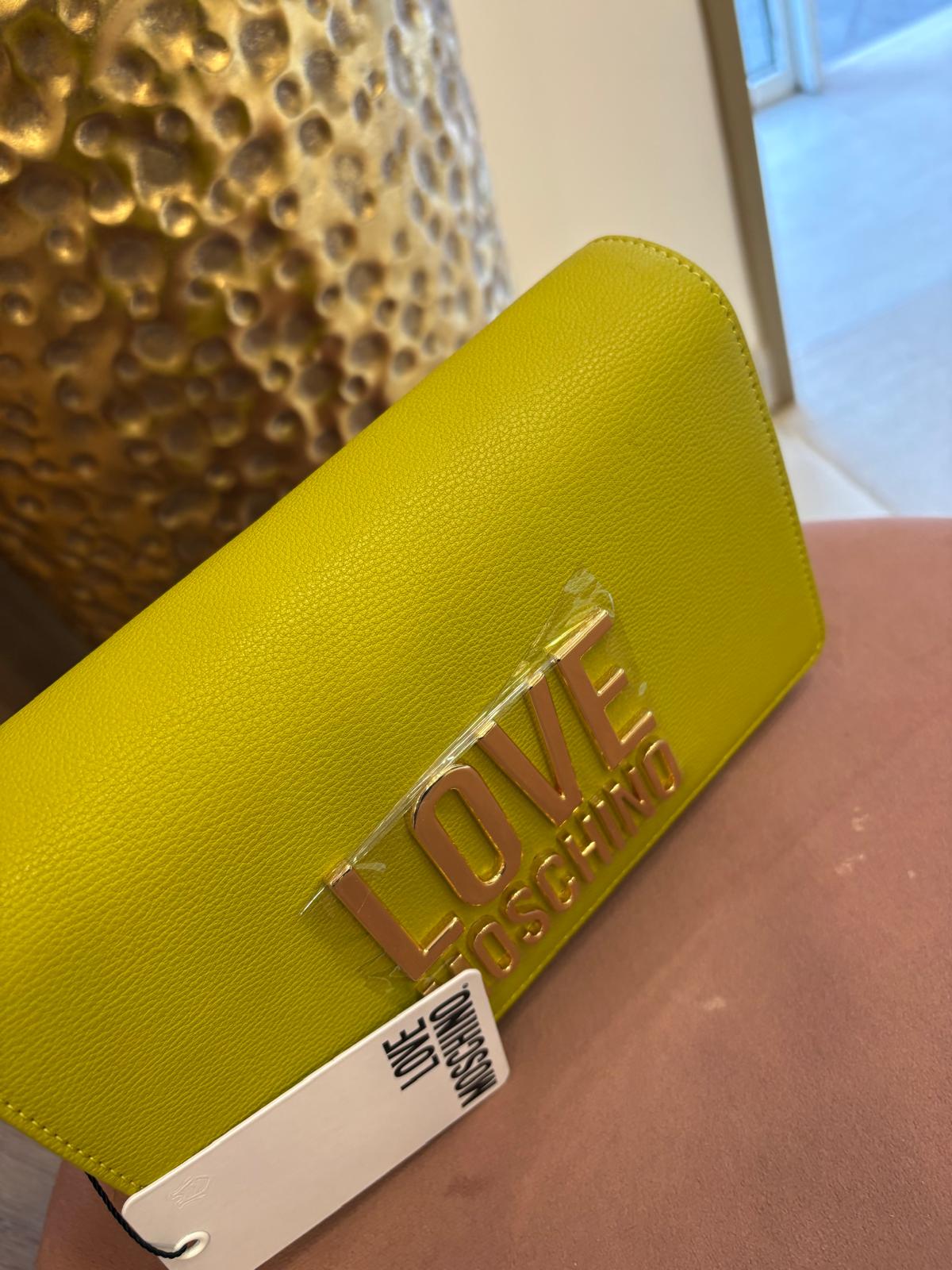 Borsa Love Moschino logata in oro