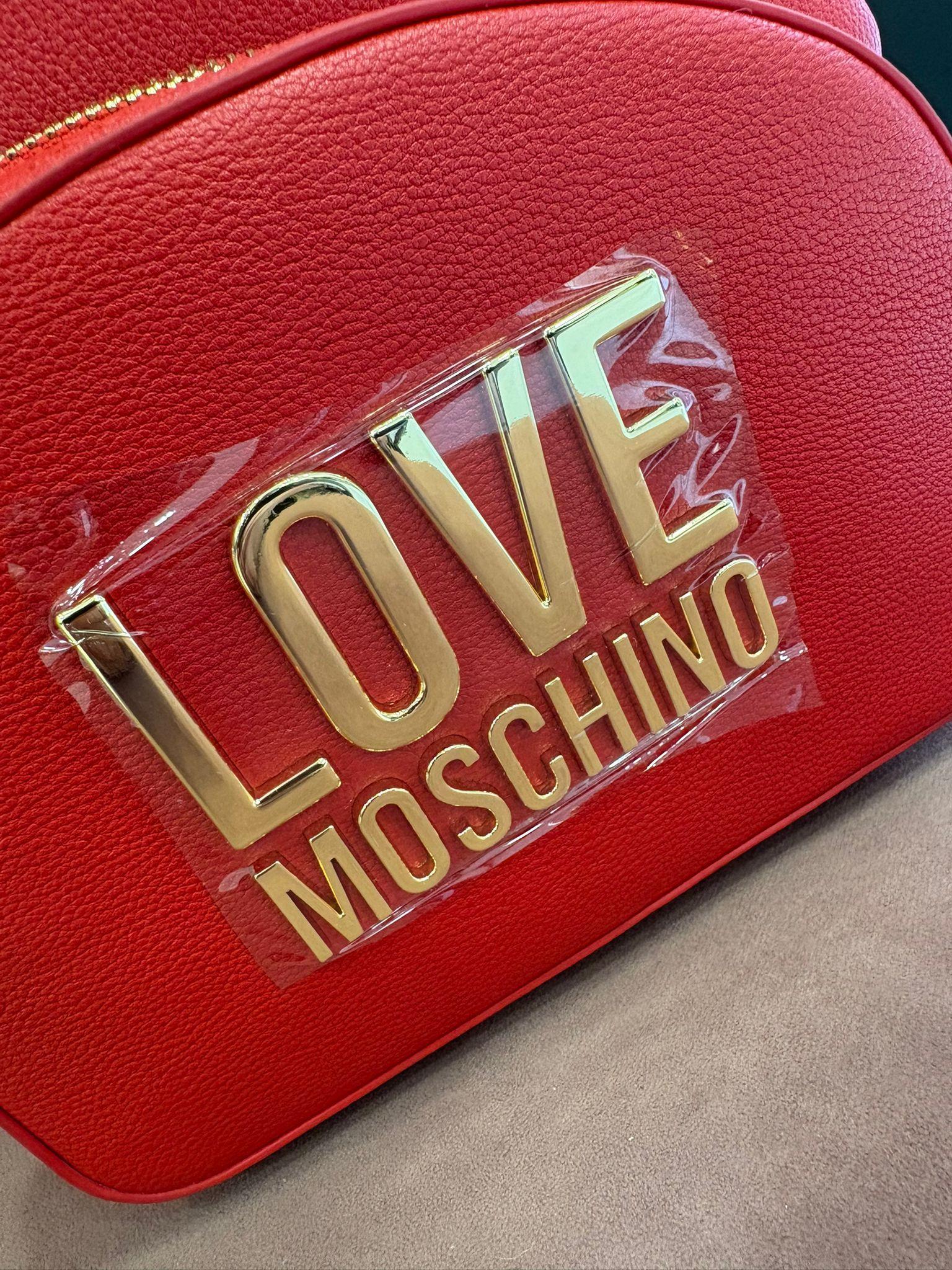 Zainetto Love Moschino in ecopelle logo gold
