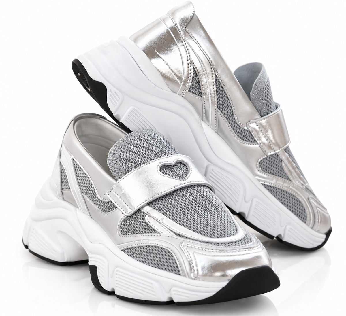 SNEAKERS LOVE MOSCHINO DONNA STARDUST60 MIX ARGENTO
