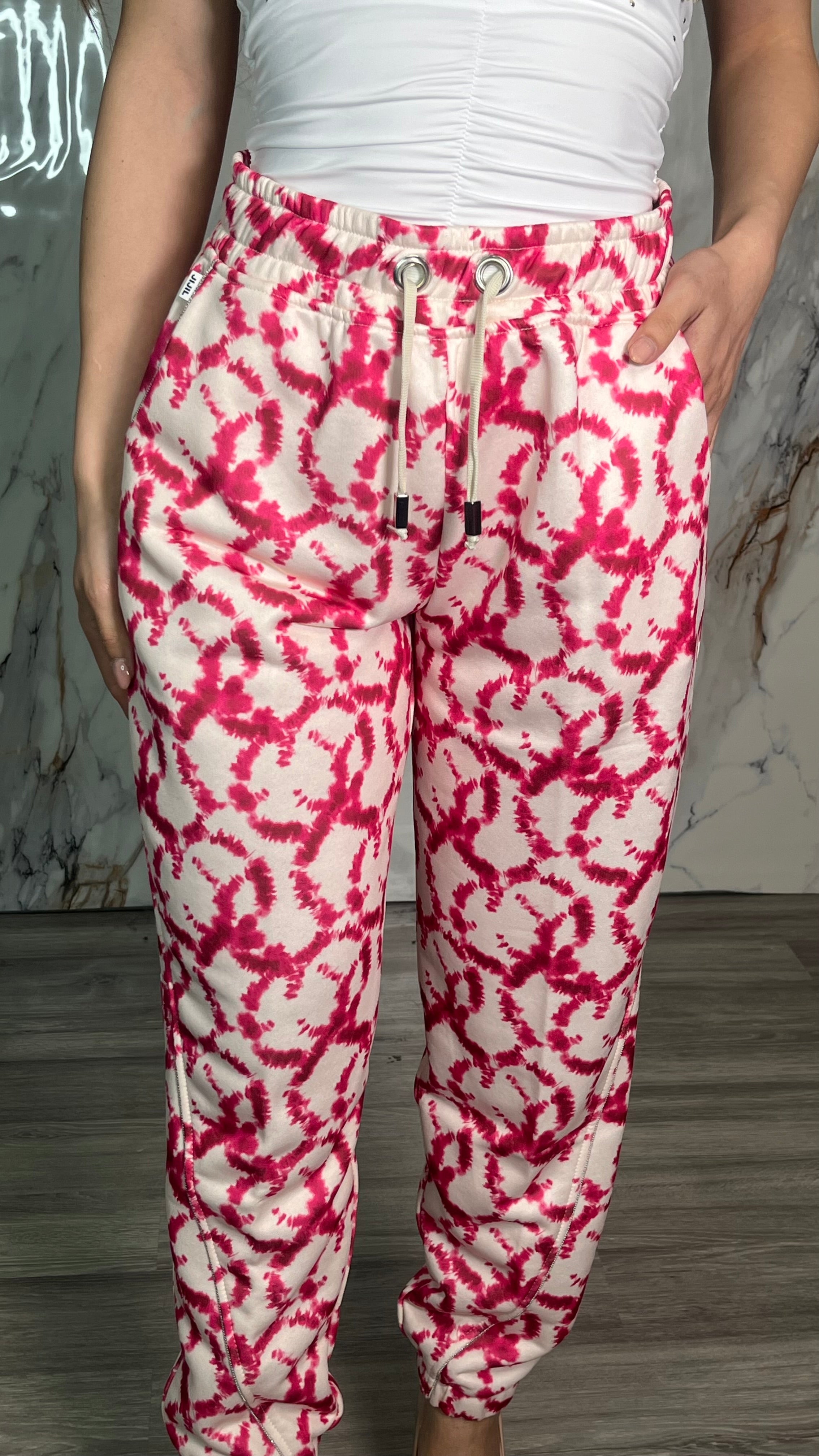 JIJIL Pantalone fantasia tie dye