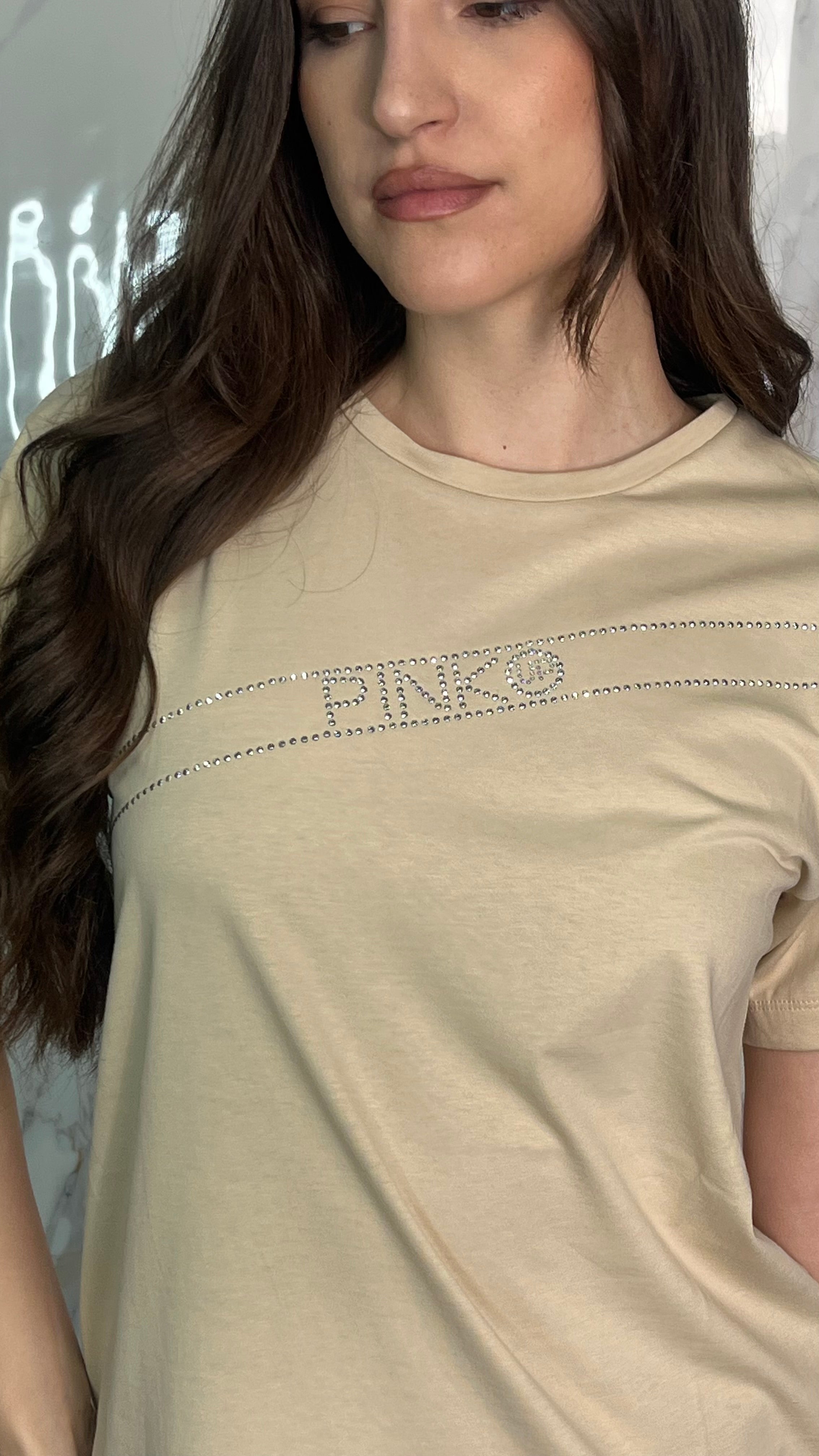 PINKO T-shirt con strass