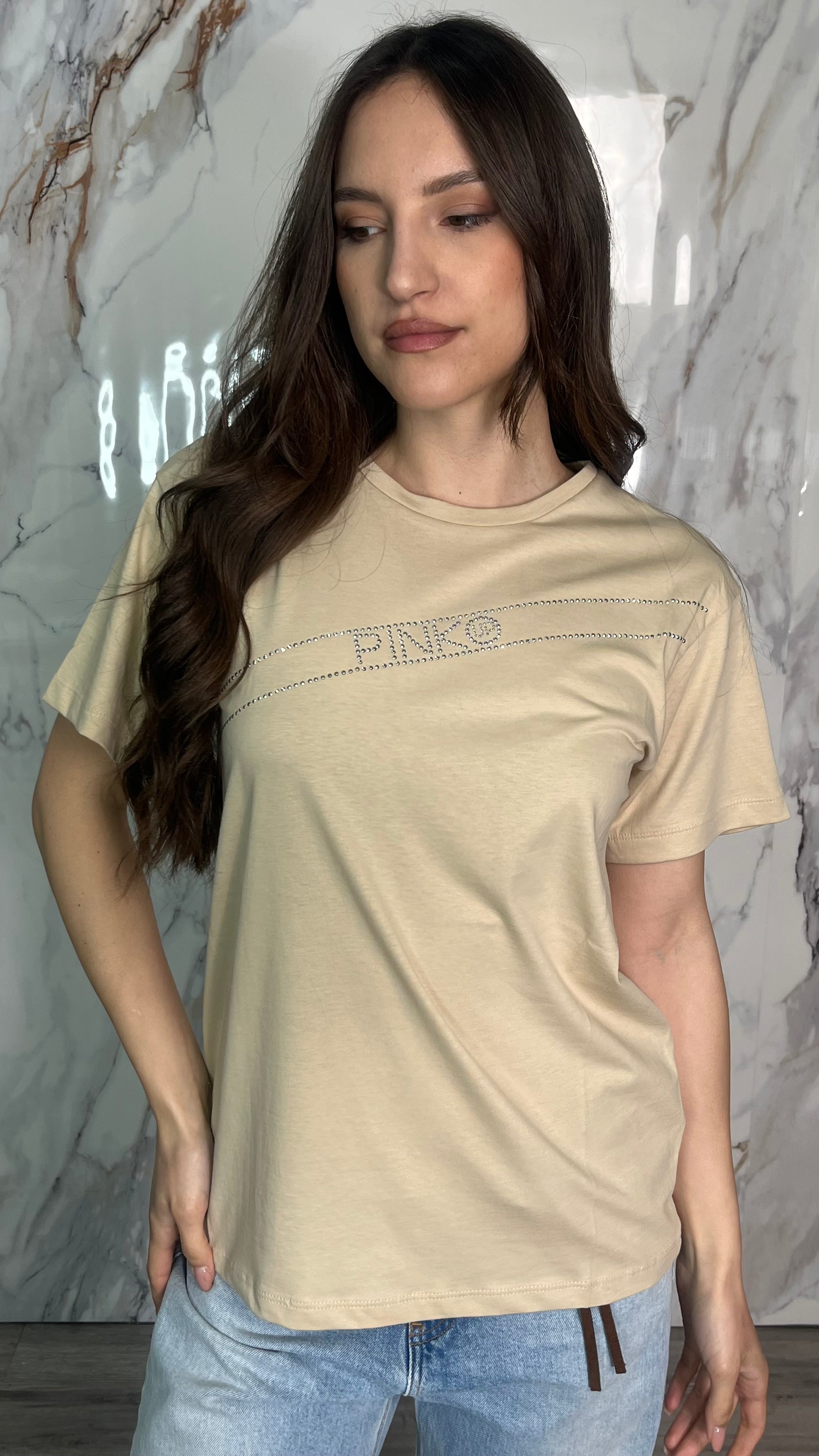 PINKO T-shirt con strass
