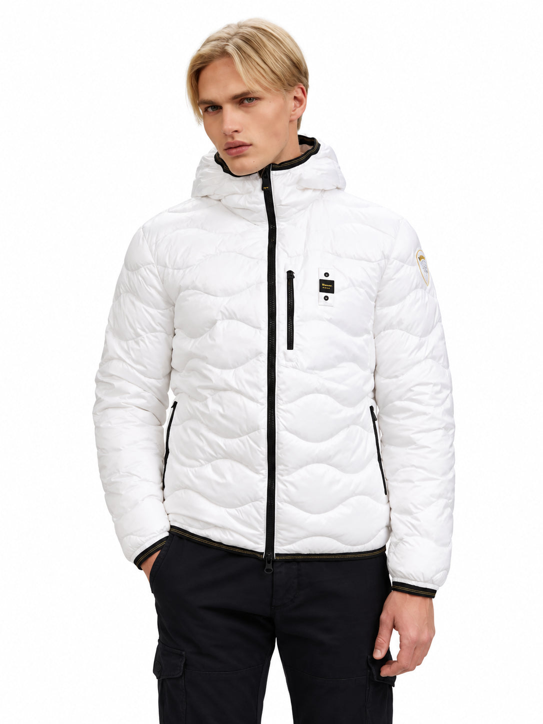 GIUBBOTTO UOMO BLAUER BIANCO ONDULATO