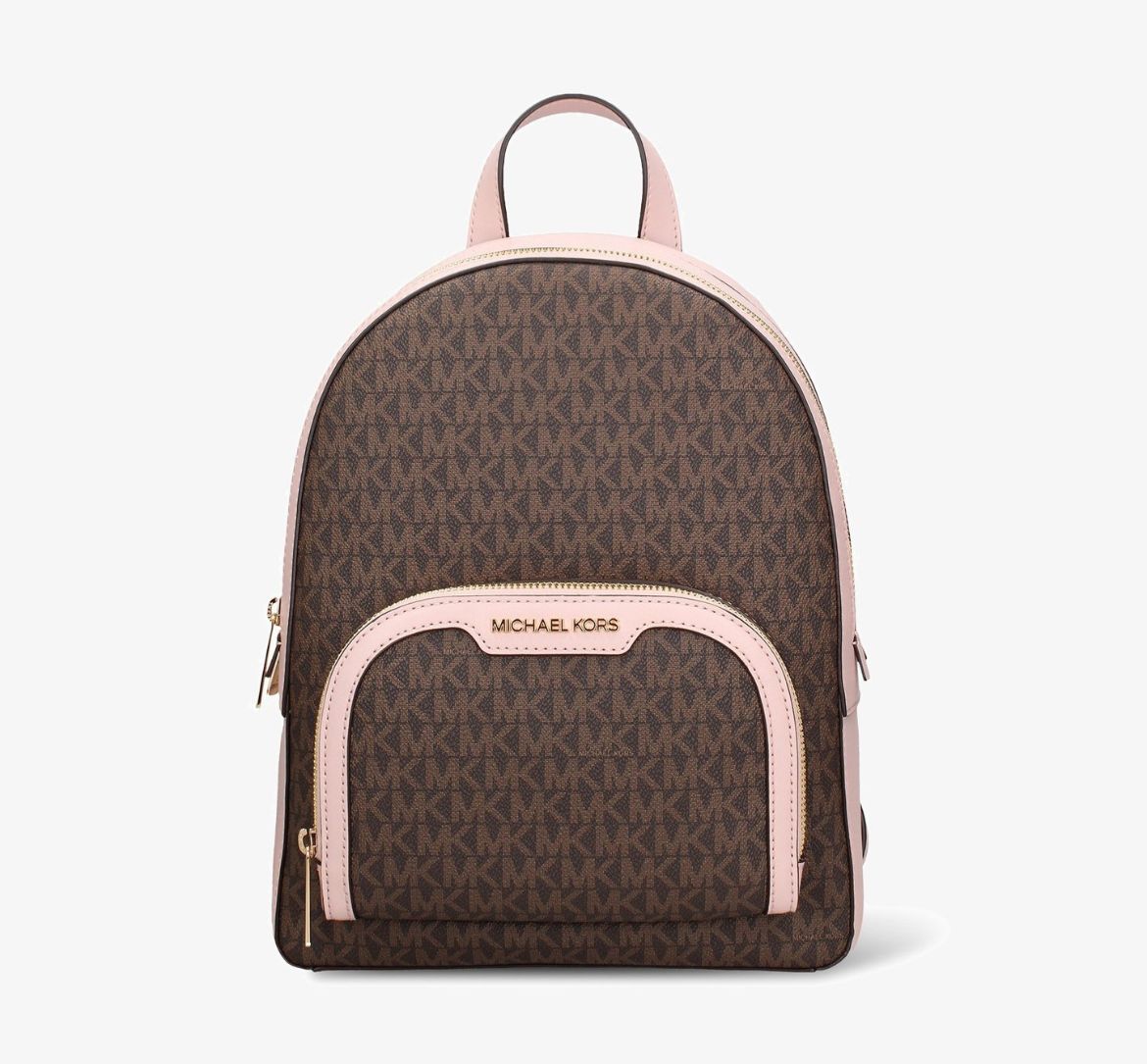 Zainetto Michael Kors con doppia zip oro e logo in oro