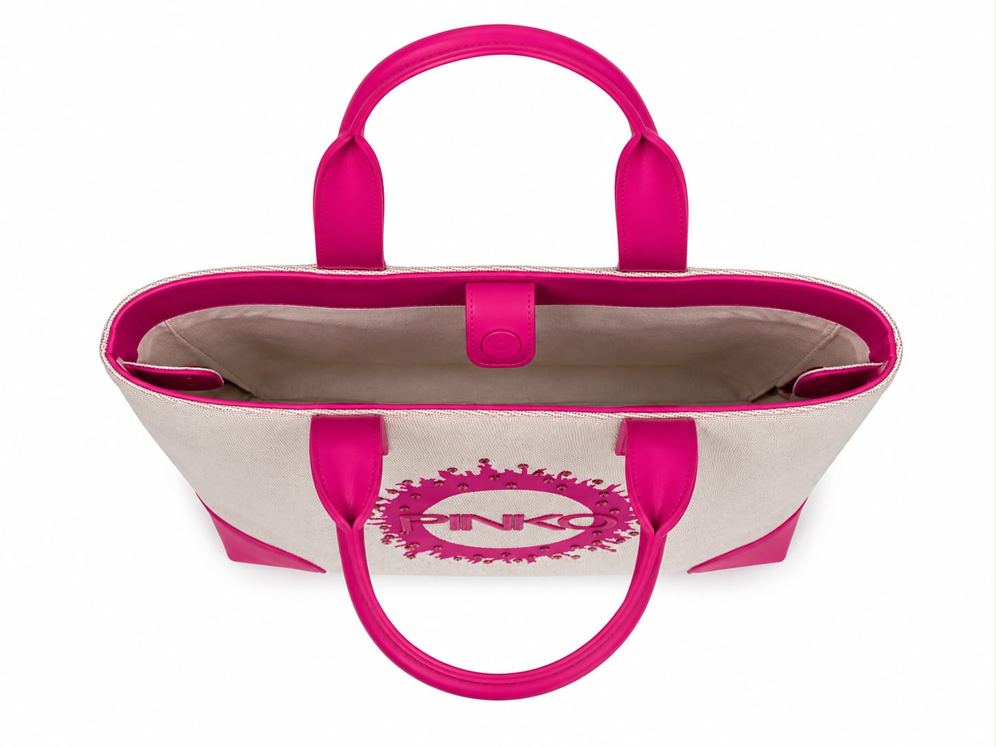BORSA PINKO TRIGNO SHOPPER CANVAS E PELLE