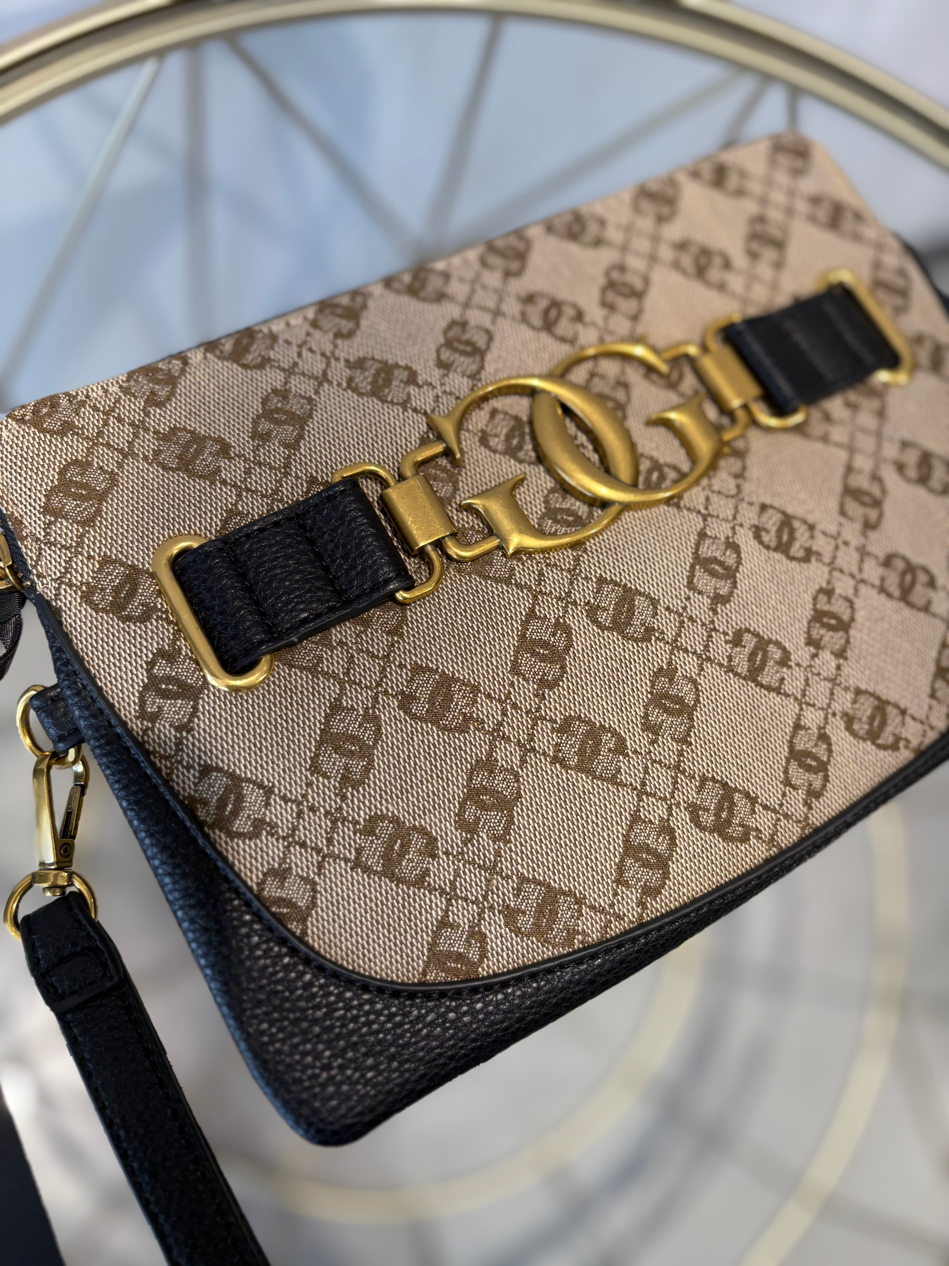 GAELLE POCHETTE QUADRANTE CANVAS JACQUARD