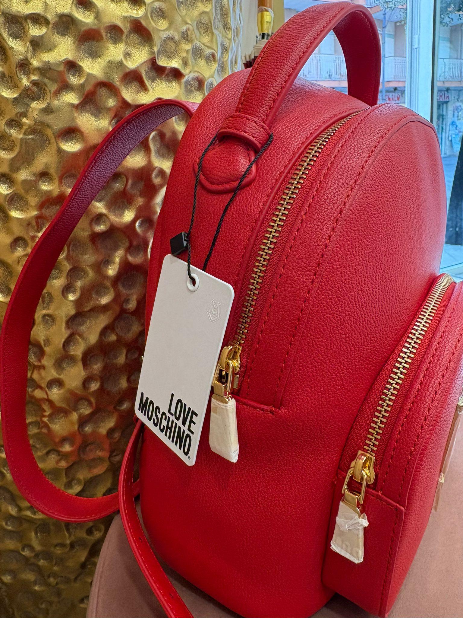 Zainetto Love Moschino in ecopelle logo gold