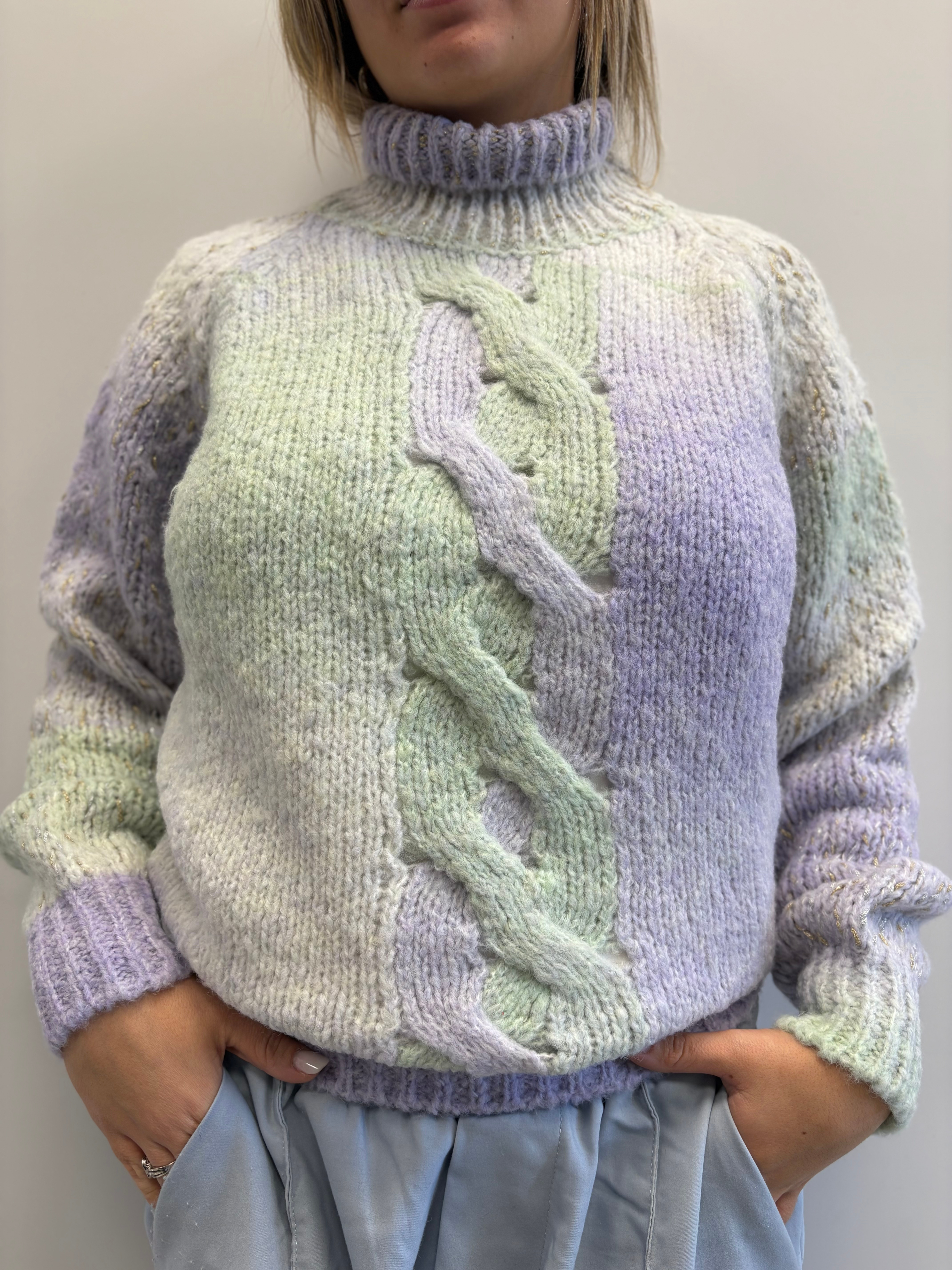 GAELLE MAGLIONE LILLA COLLO ALTO