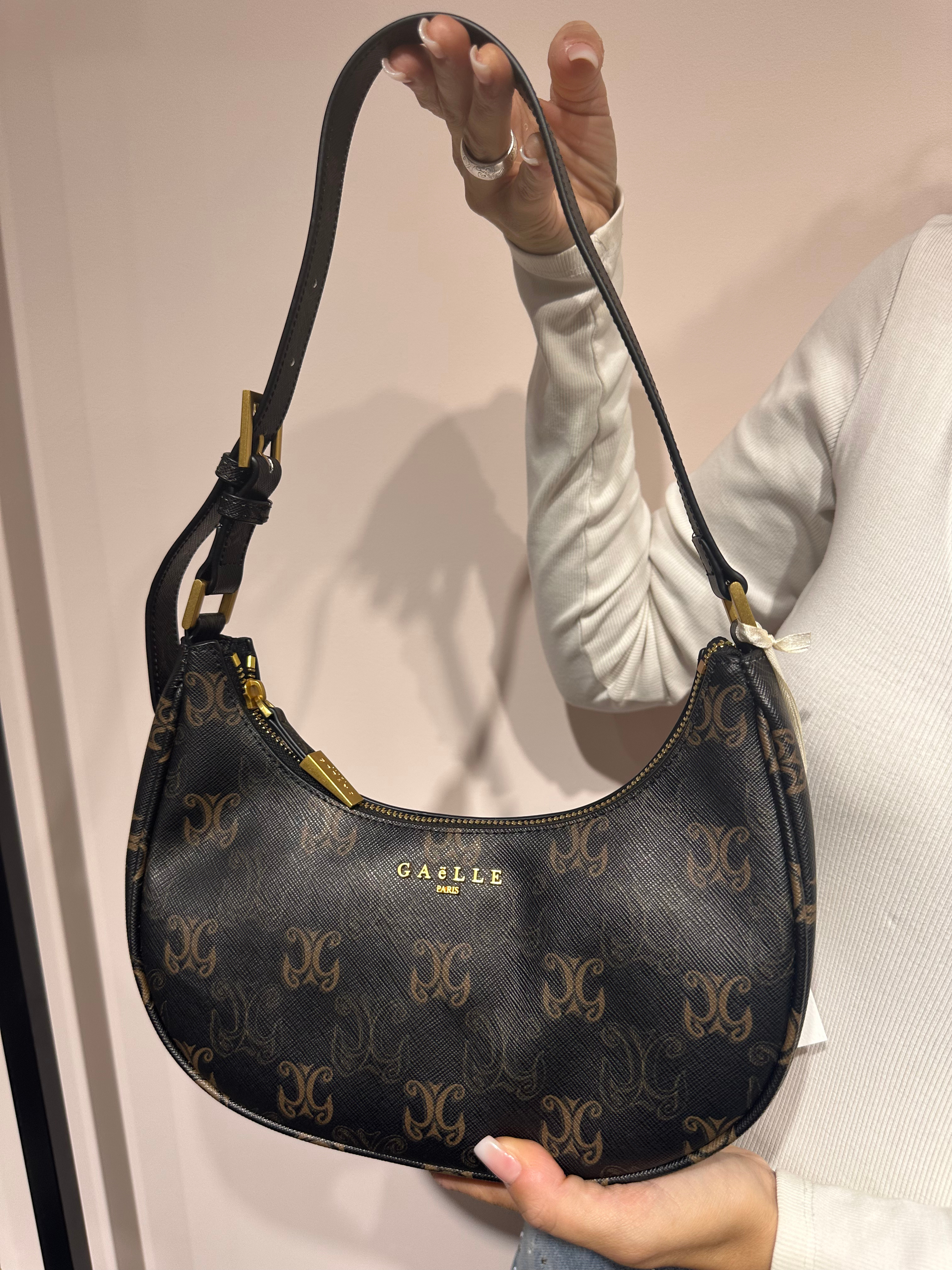 GAELLE BORSA MEZZA LUNA STAMPA ALL OVER SAFFIANO