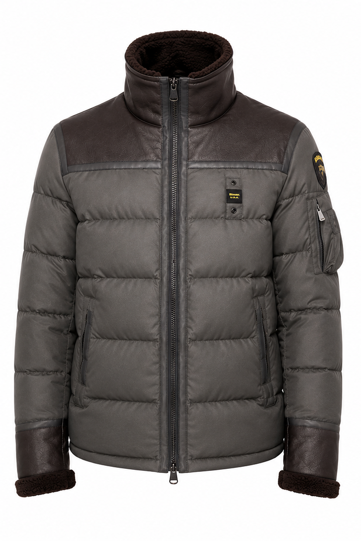 GIUBBOTTO BLAUER - UOMO - CON INSERTI IN PELLE SCAMOSCIATA - INTERNO TEDDY