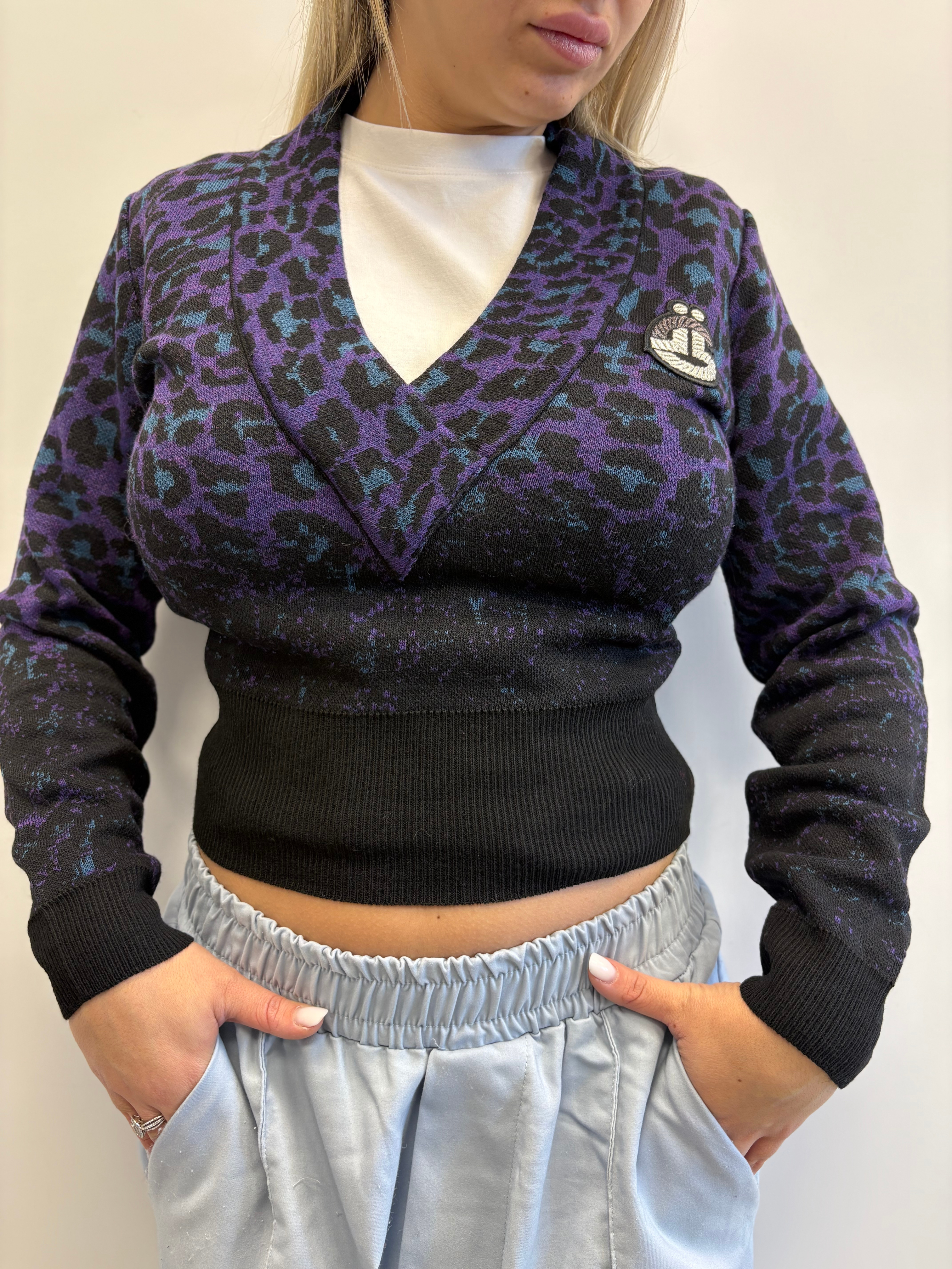 GAELLE MAGLIONE MACULATO VIOLA