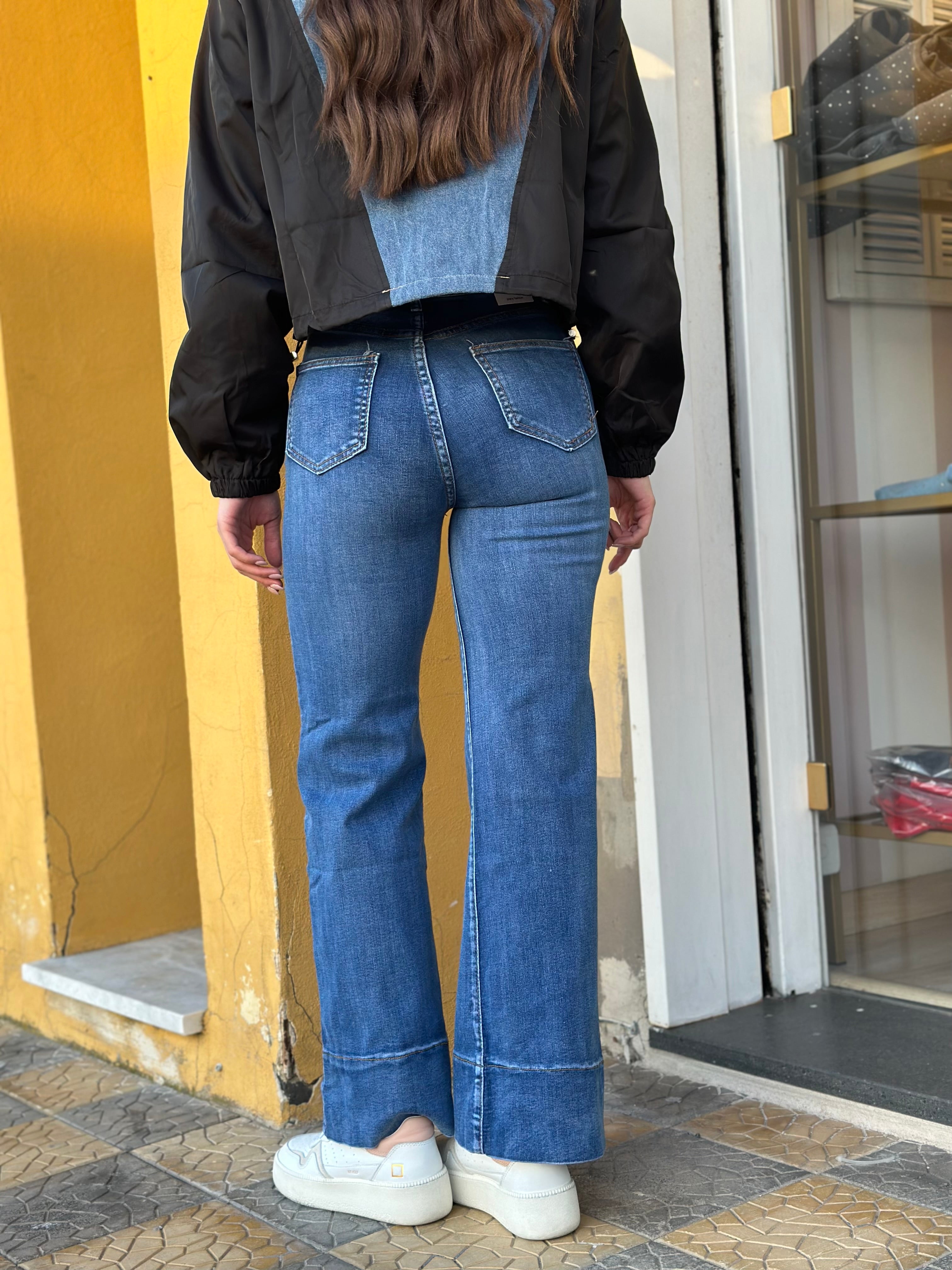 JEANS PALAZZO CON PIEGHETTONE VANESSA