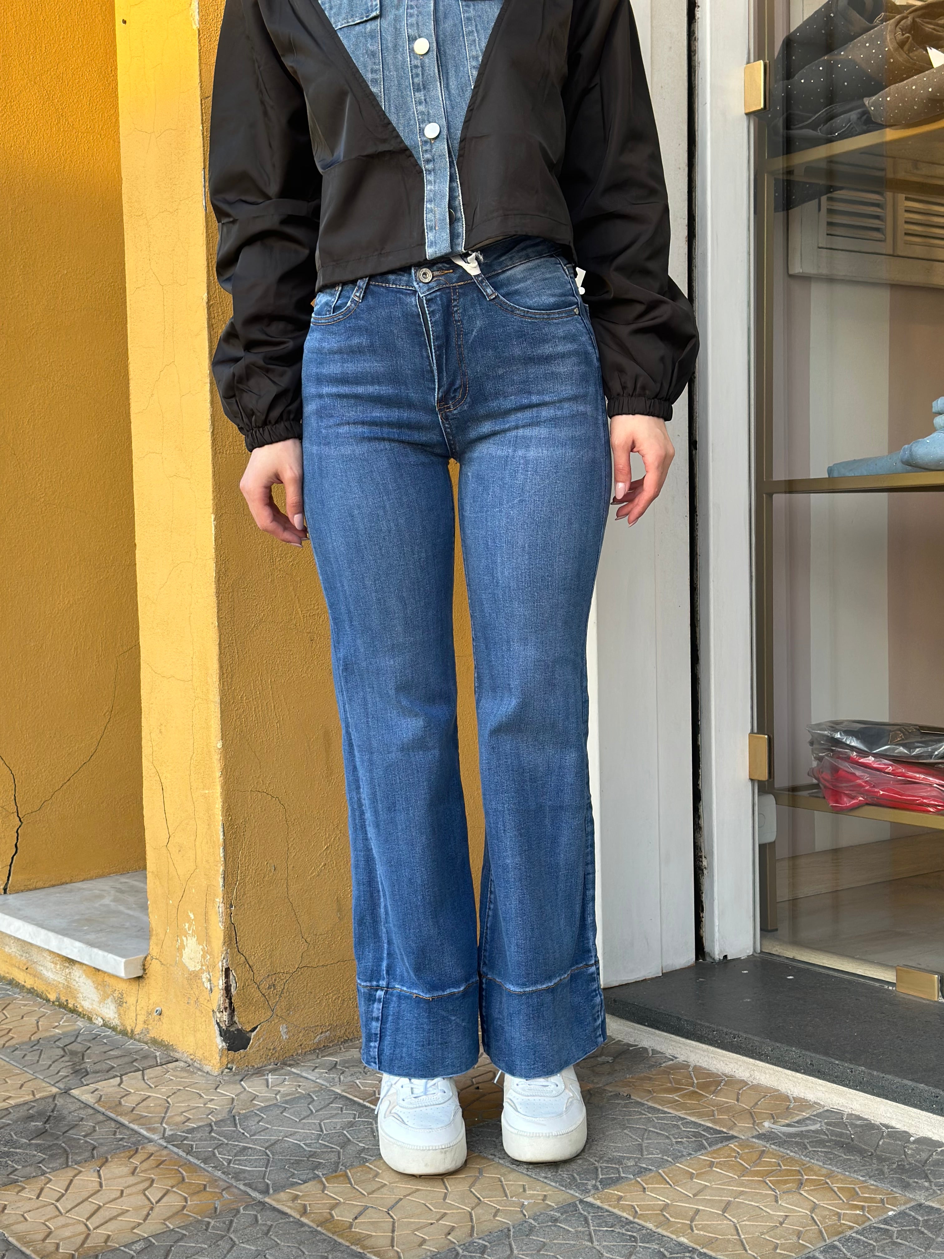 JEANS PALAZZO CON PIEGHETTONE VANESSA