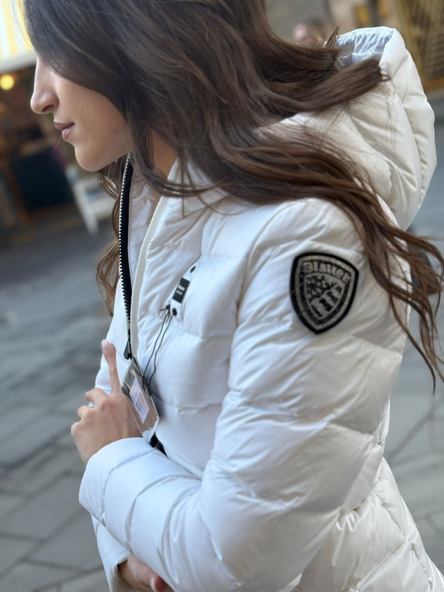 Piumino Blauer Corto con logo sulla spalla