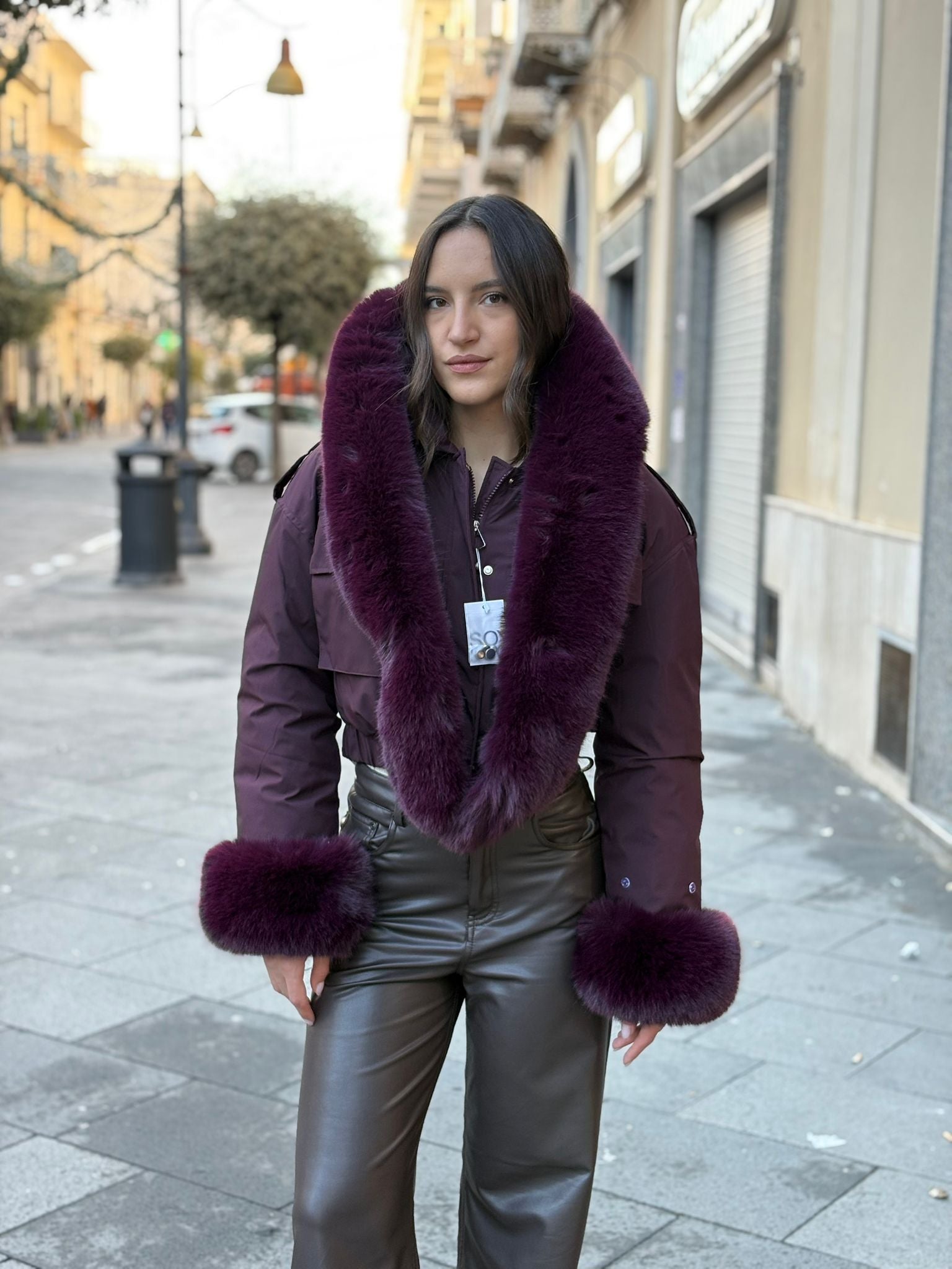 Piumino SoyeCo corto con pelliccia